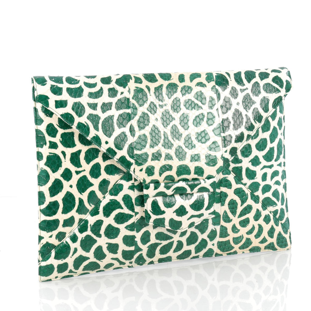 Grafton Flat Envelope Clutch Printed Snakeskin Large