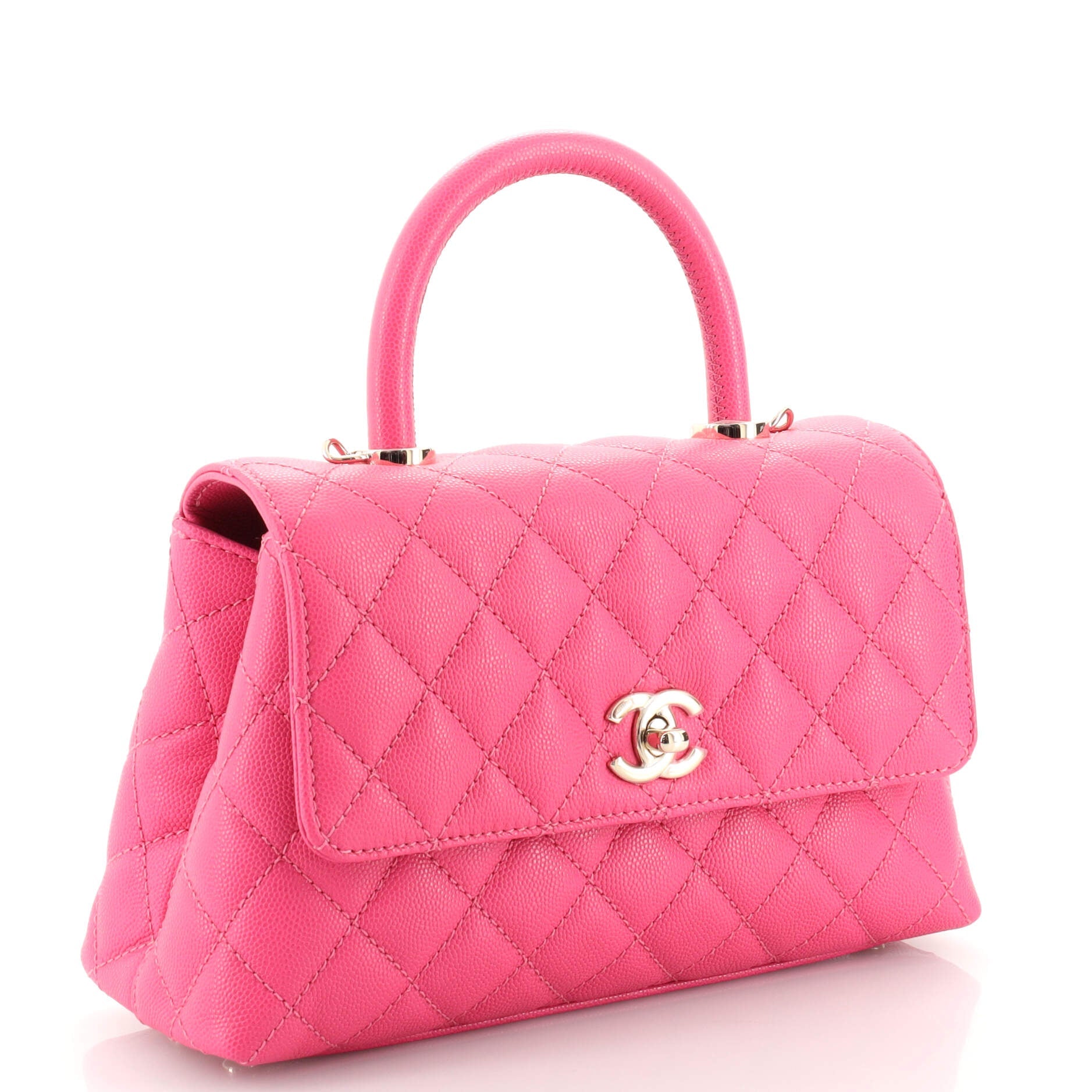 Coco Top Handle Bag Quilted Caviar Mini