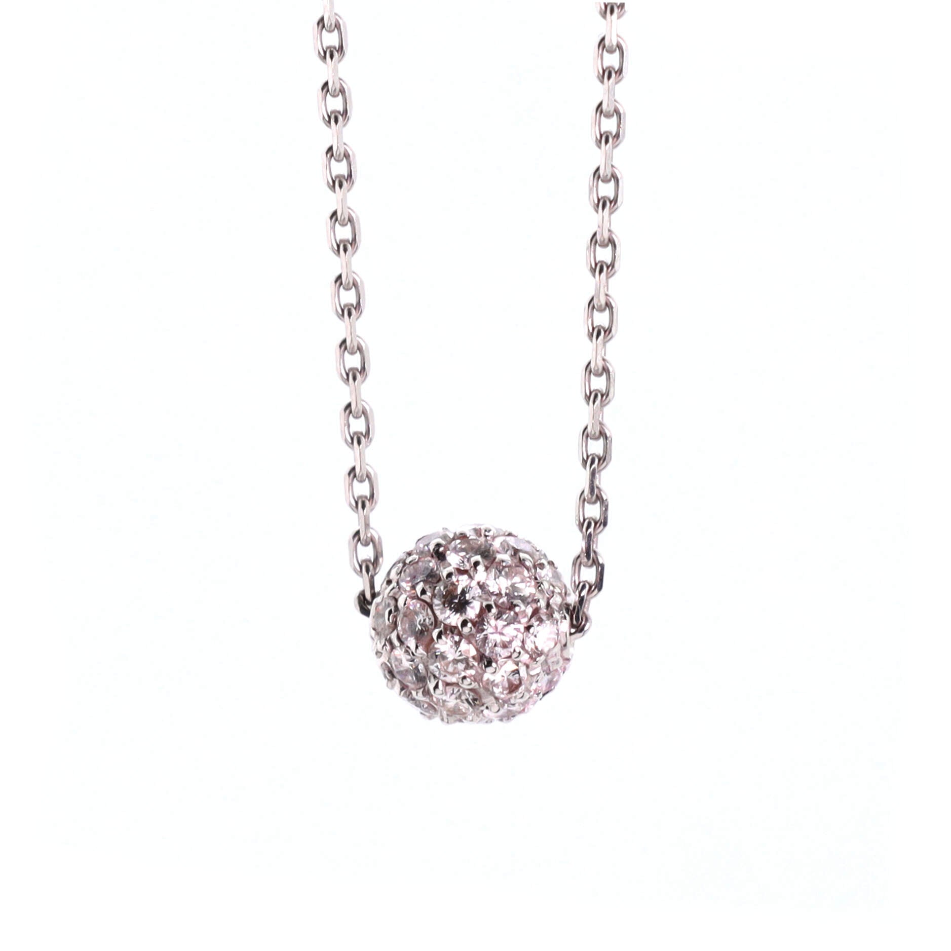 Circle Pendant Necklace 18K White Gold and Diamonds