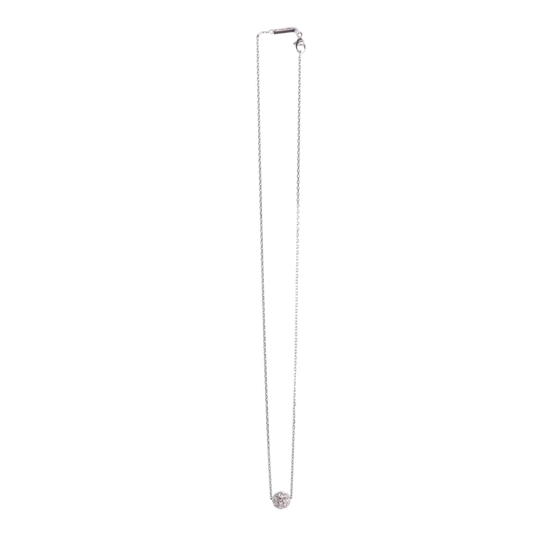 Circle Pendant Necklace 18K White Gold and Diamonds