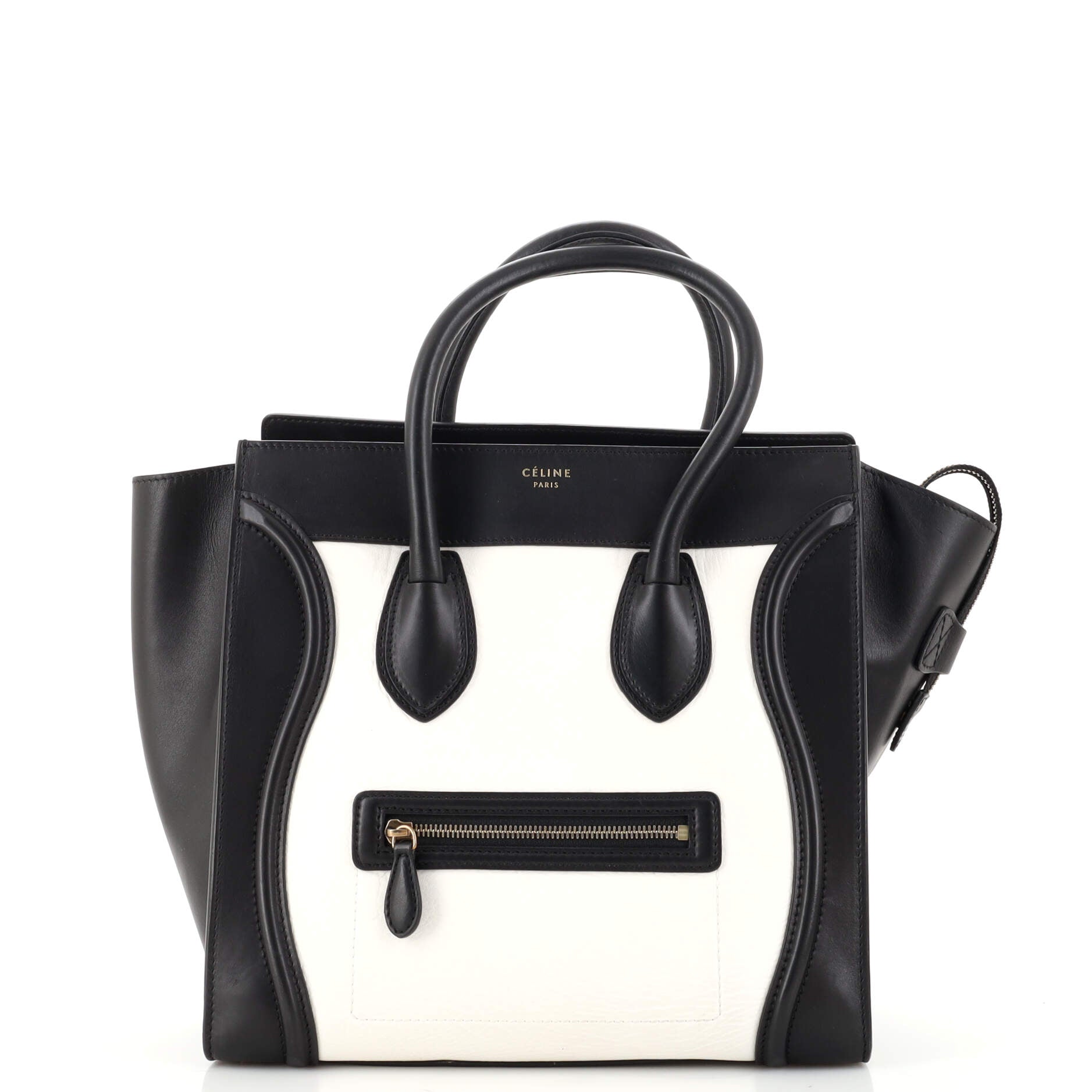 Bicolor Luggage Bag Leather Mini
