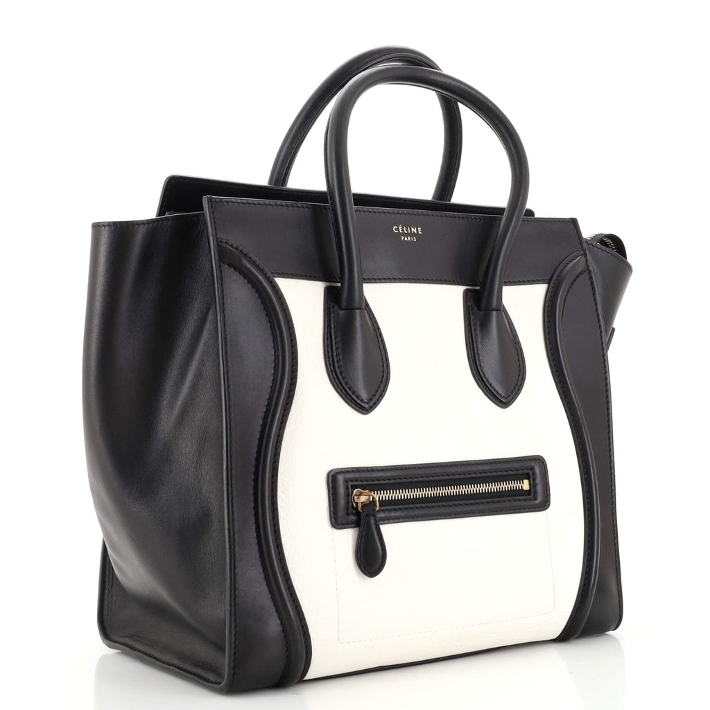 Bicolor Luggage Bag Leather Mini