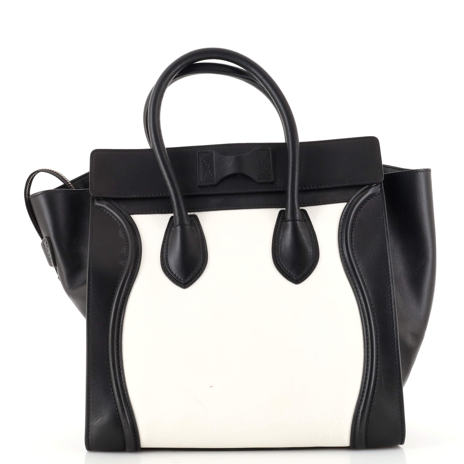 Bicolor Luggage Bag Leather Mini