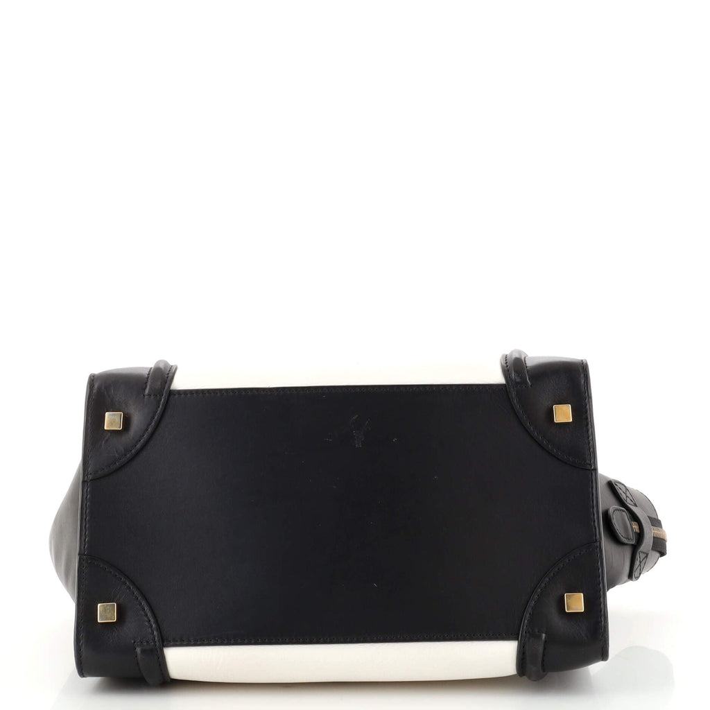 Bicolor Luggage Bag Leather Mini