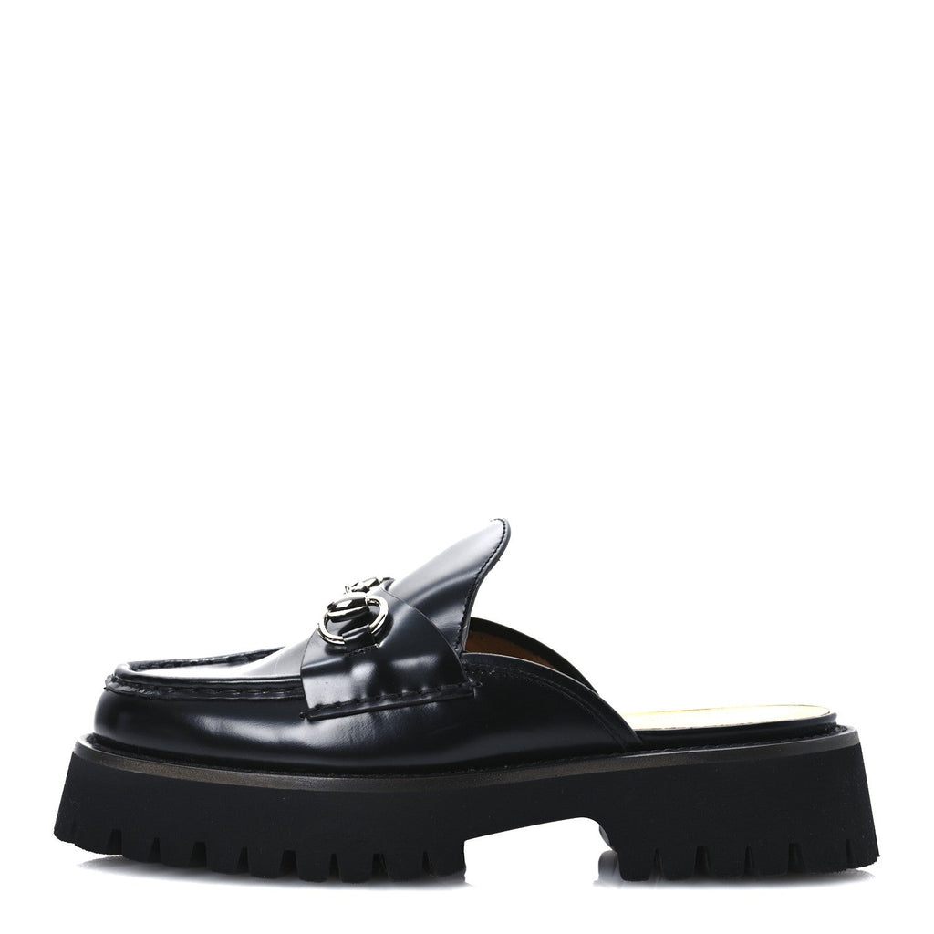 Magnum Calfskin Womens Horsebit Platform Mules 36 Black