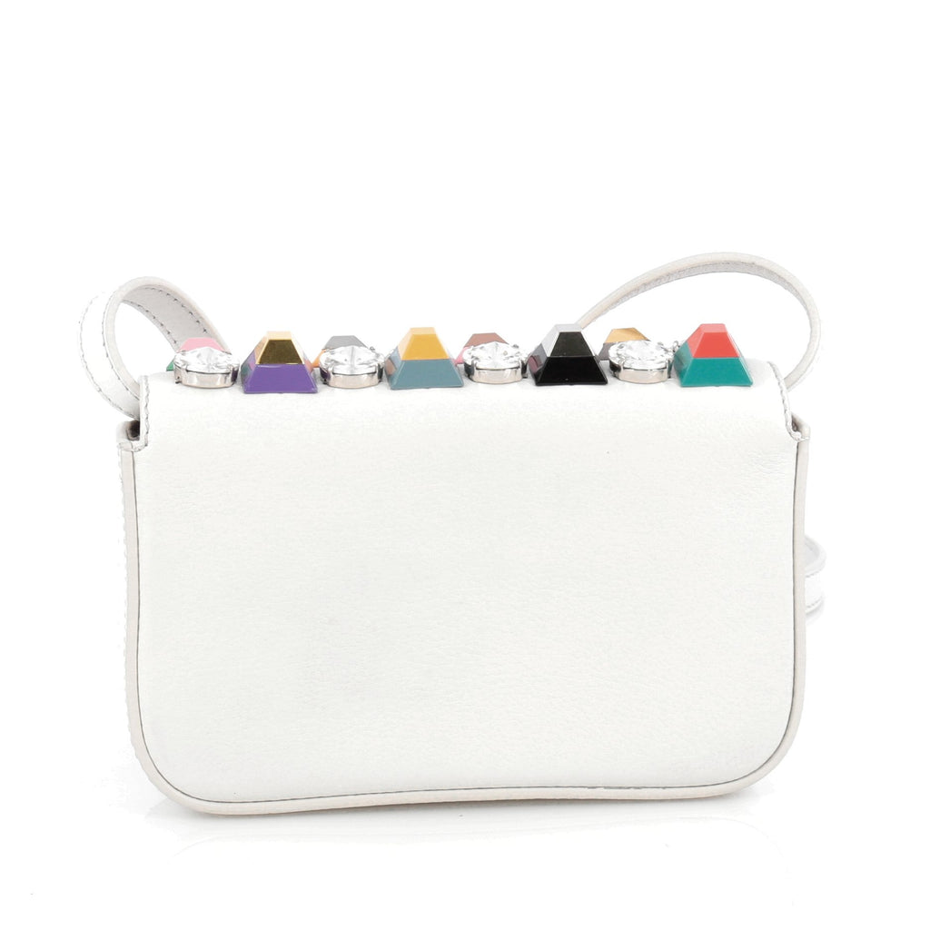 3Baguette Crossbody Bag Embellished Leather Mini