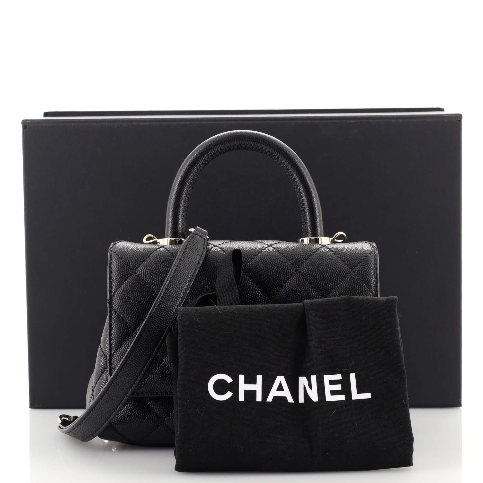 Coco Top Handle Bag Quilted Caviar Extra Mini