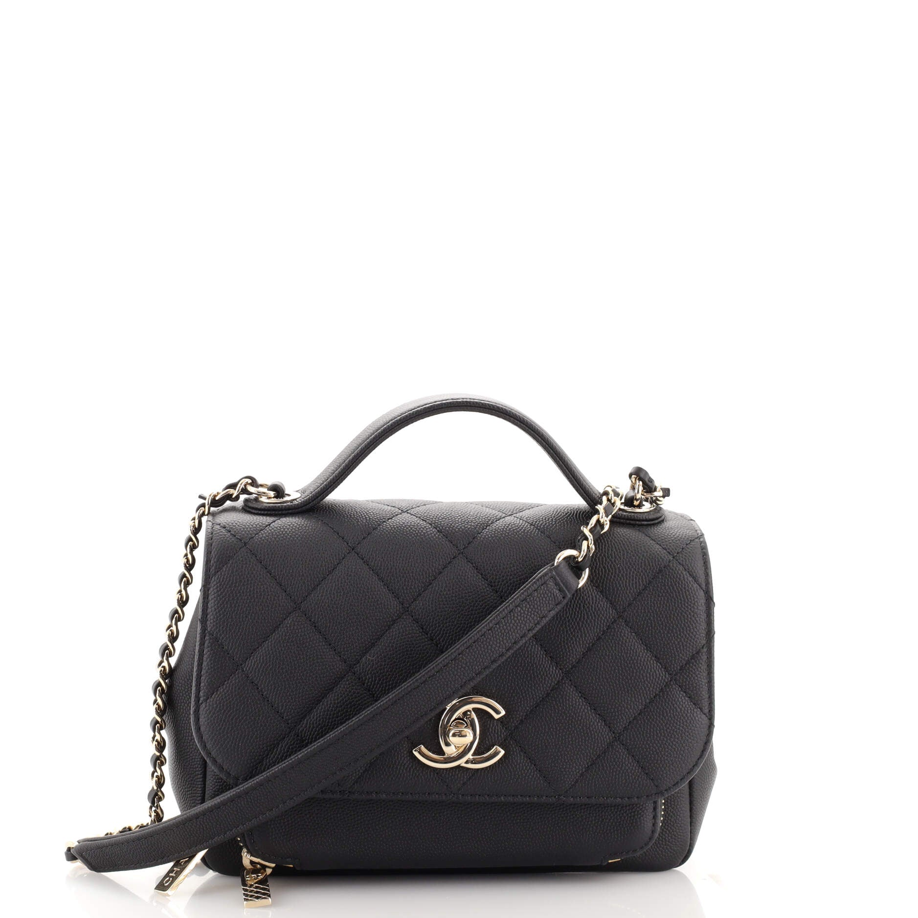 Business Affinity Flap Bag Quilted Caviar Mini