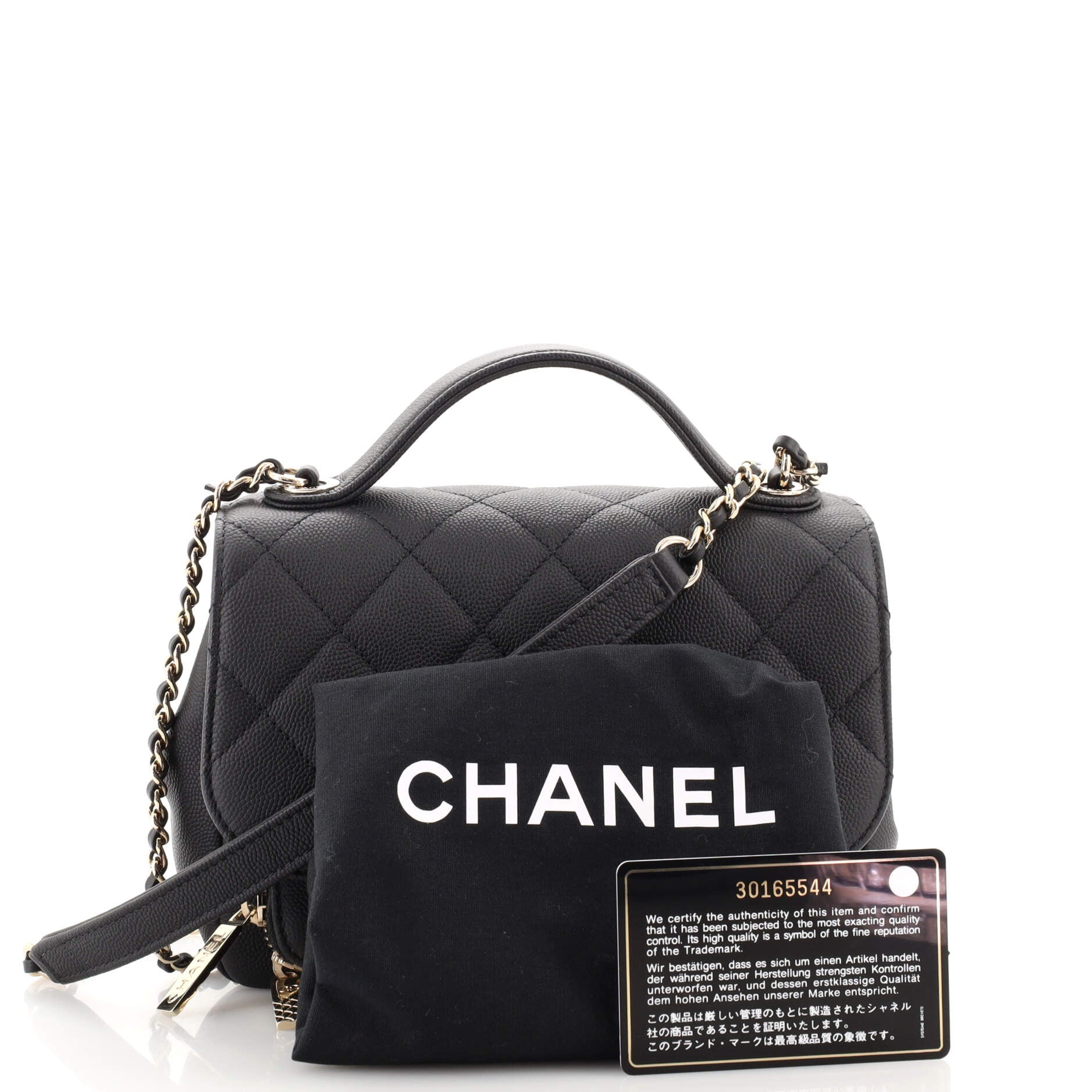 Business Affinity Flap Bag Quilted Caviar Mini