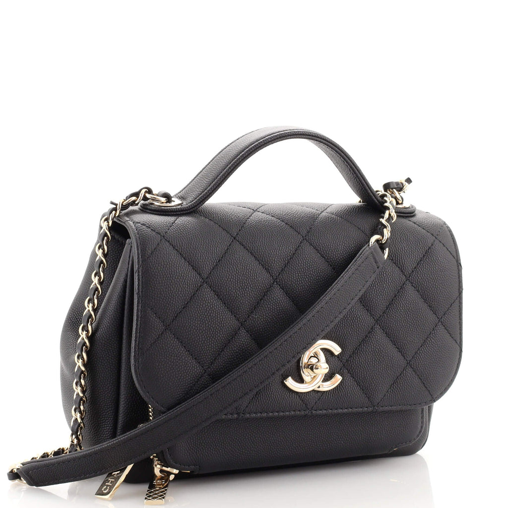 Business Affinity Flap Bag Quilted Caviar Mini