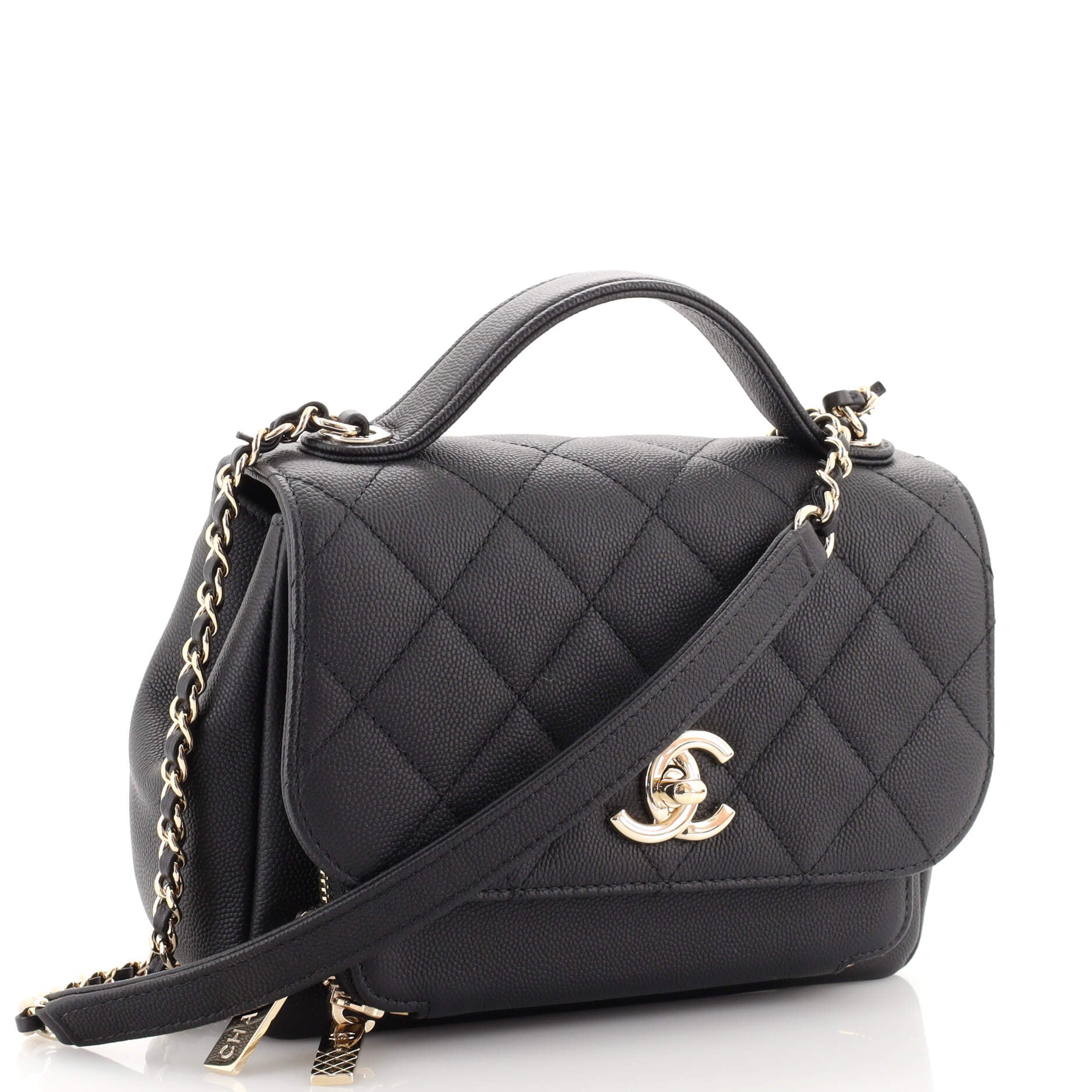 Business Affinity Flap Bag Quilted Caviar Mini