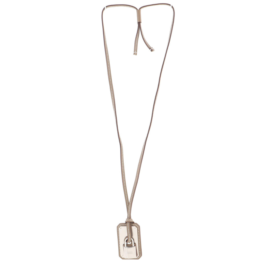 O'Kelly Pendant Necklace Leather and Metal Large