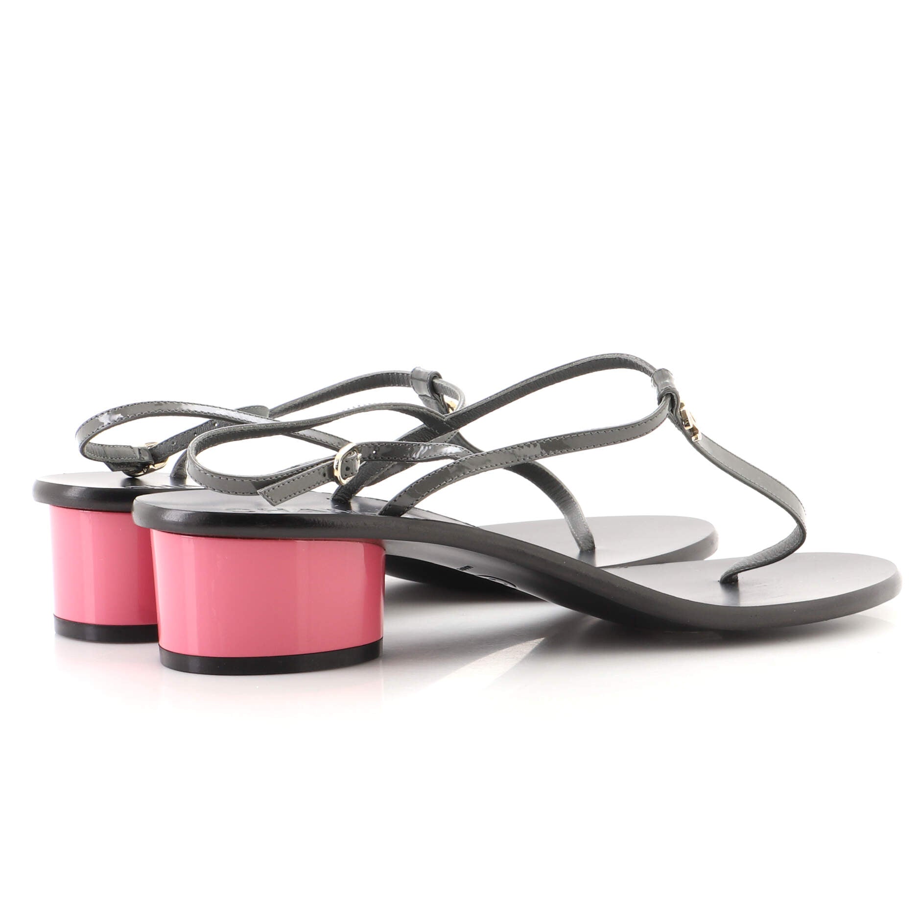 CC Block Heel Thong Sandals Patent