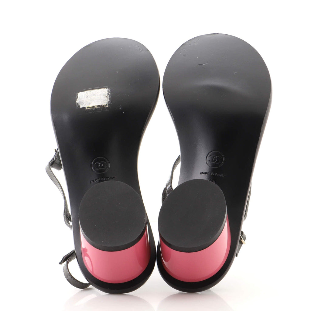CC Block Heel Thong Sandals Patent