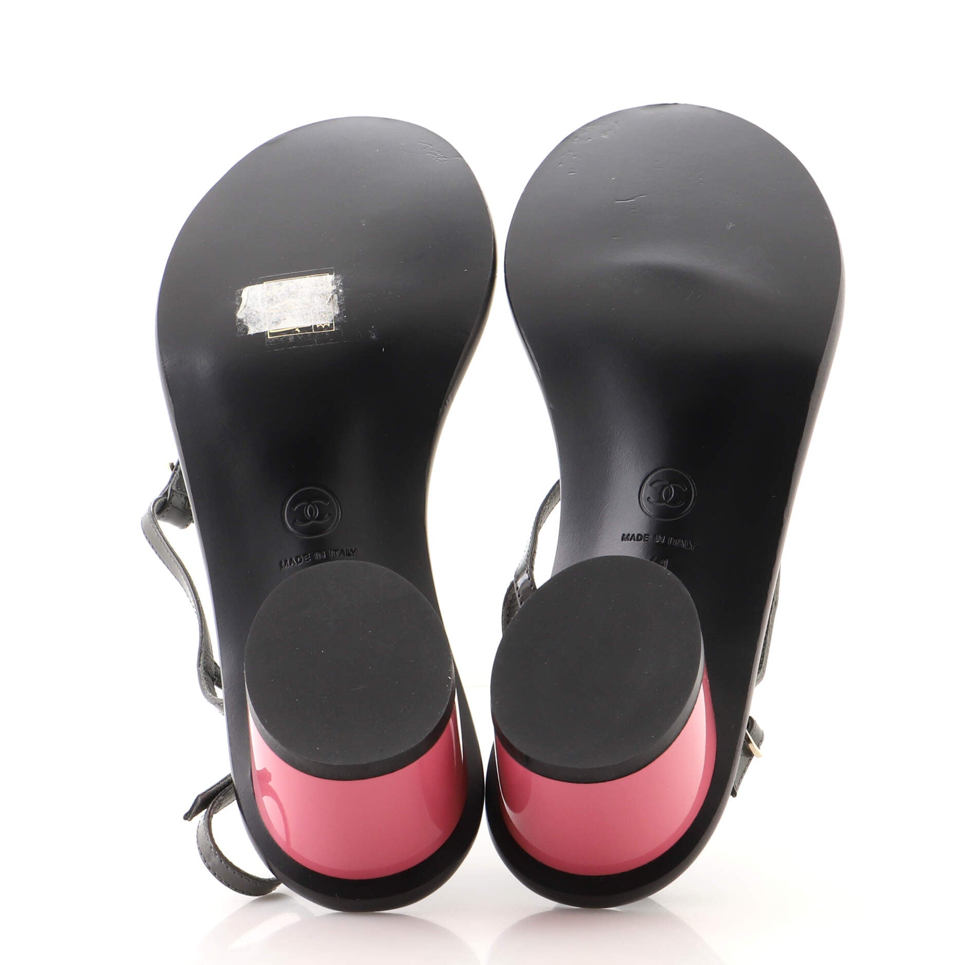 CC Block Heel Thong Sandals Patent