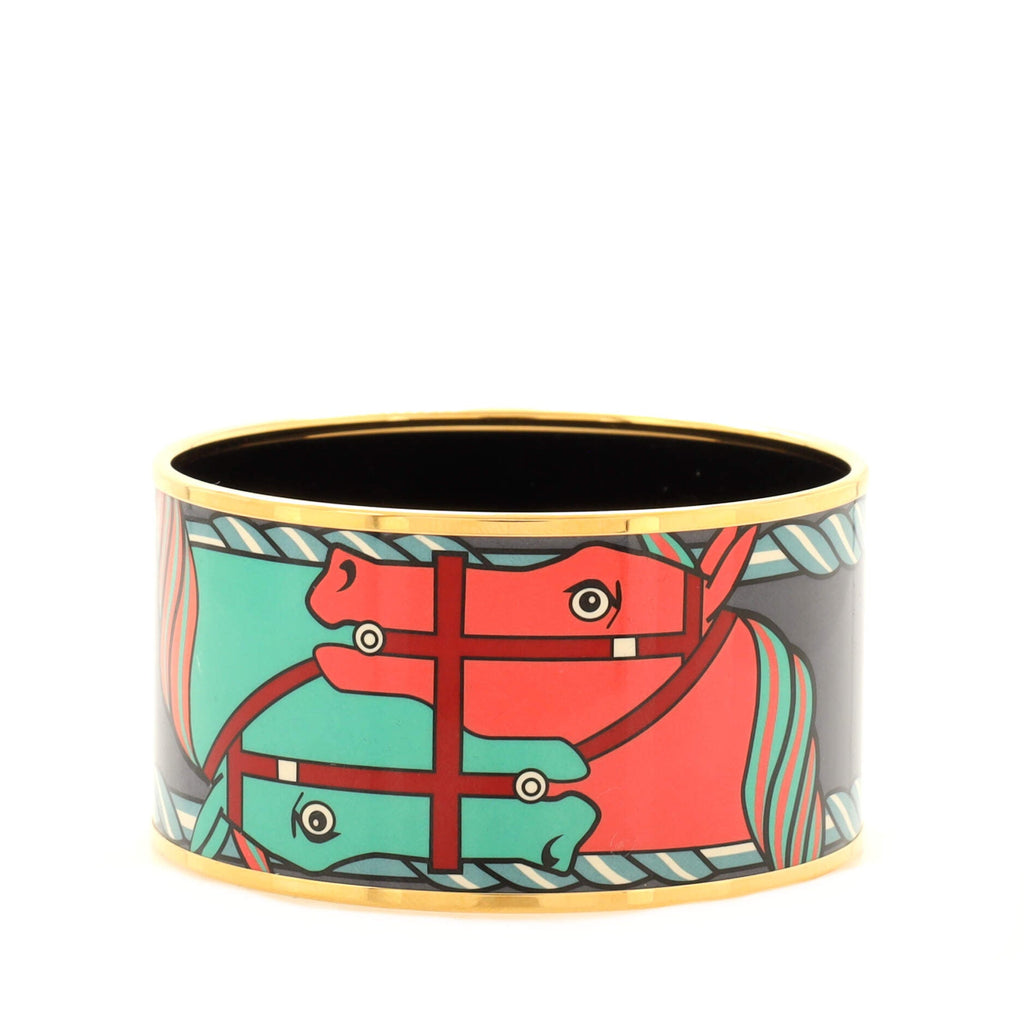 Bangle Bracelet Printed Enamel Extra Wide