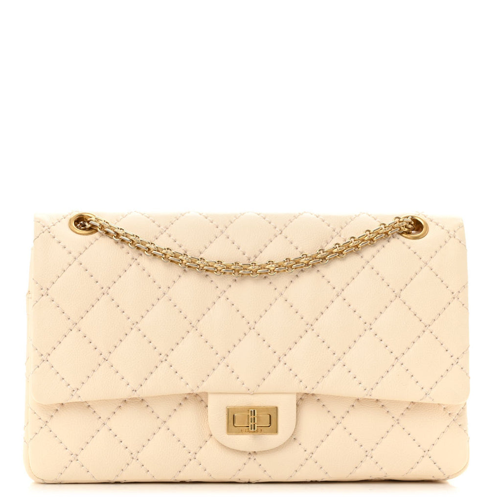 Aged Calfskin Quilted 2.55 Reissue 226 Flap Ivory