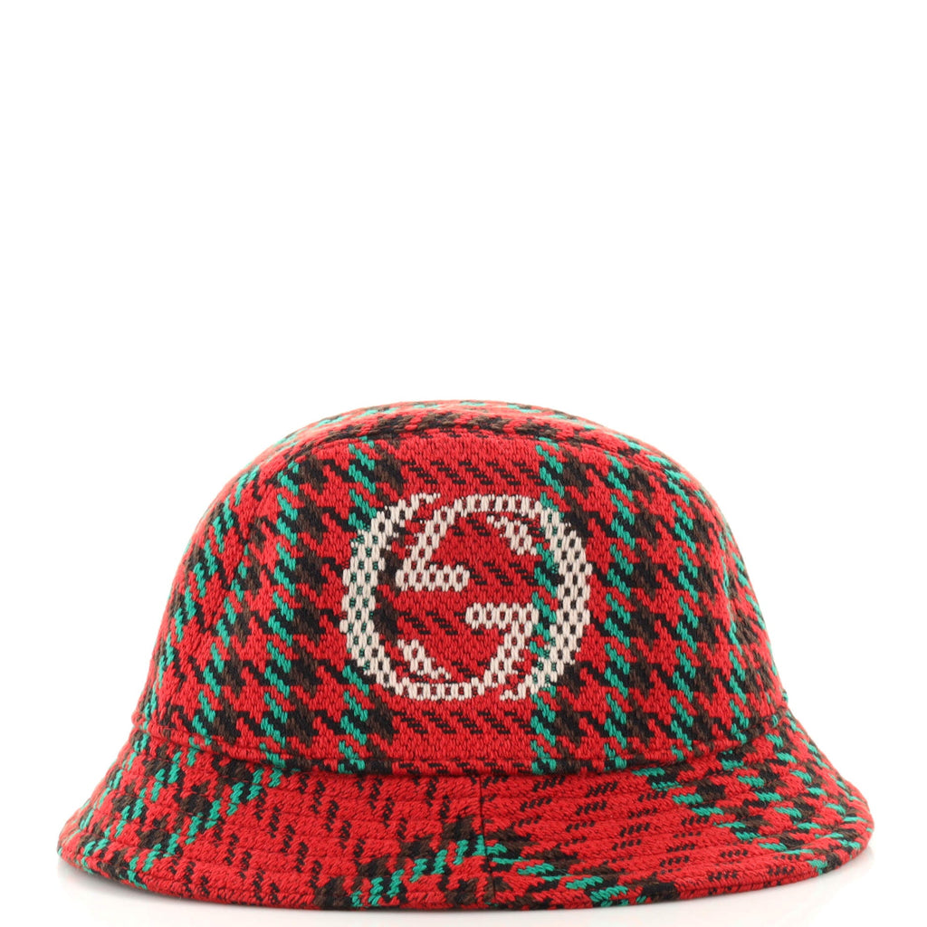 GG Houndstoth Bucket Hat Wool Small
