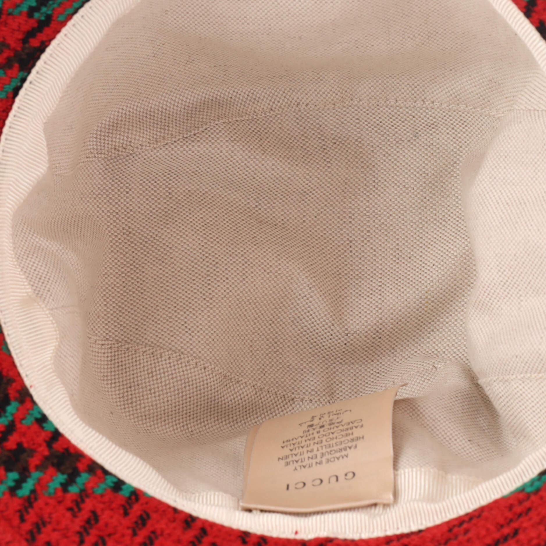 GG Houndstoth Bucket Hat Wool Small