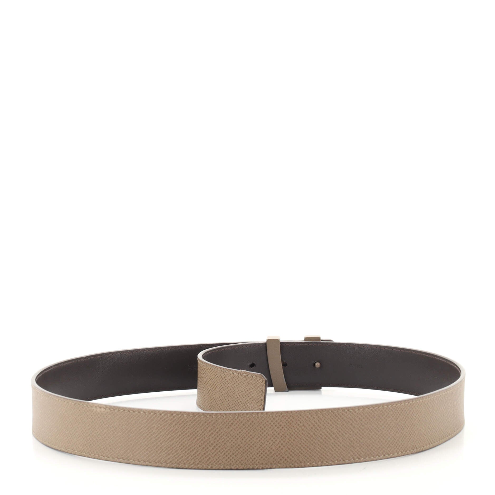 LV Initiales Reversible Belt Taiga Leather Medium 90