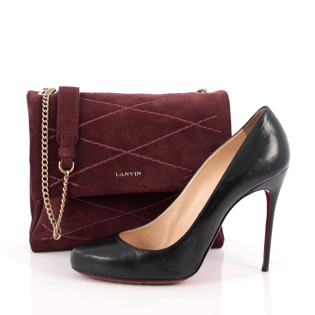 Sugar Flap Shoulder Bag Quilted Suede Mini