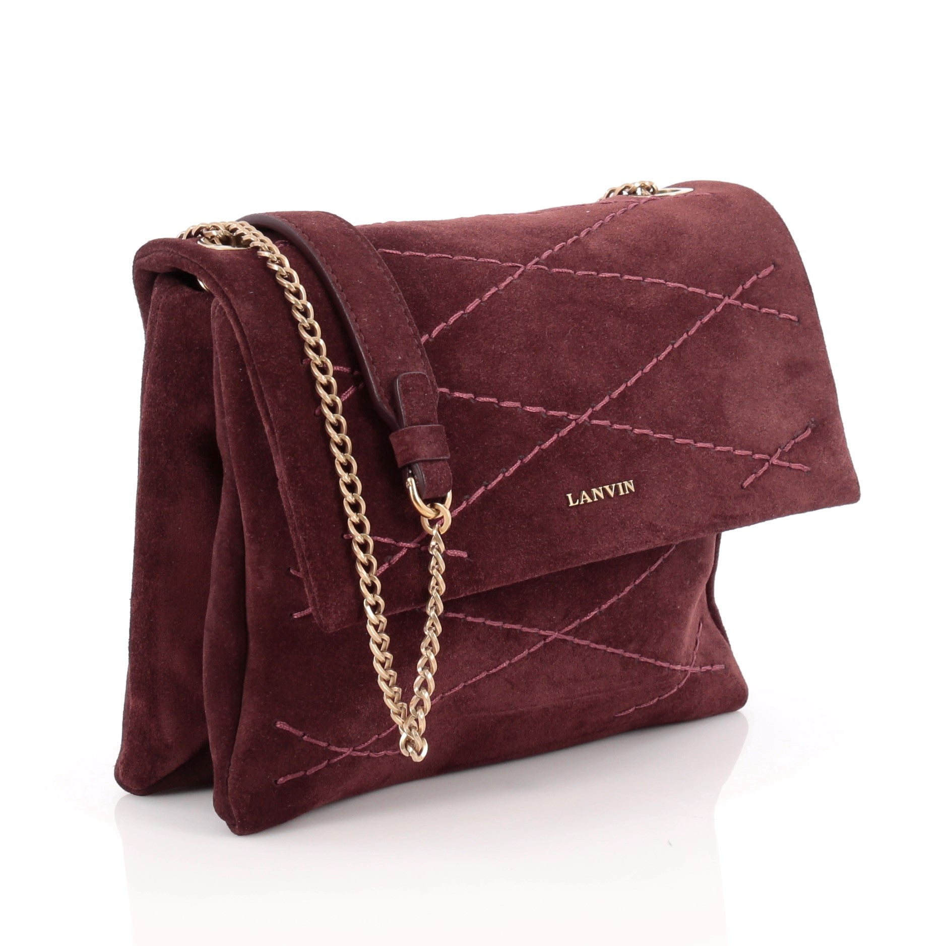 Sugar Flap Shoulder Bag Quilted Suede Mini