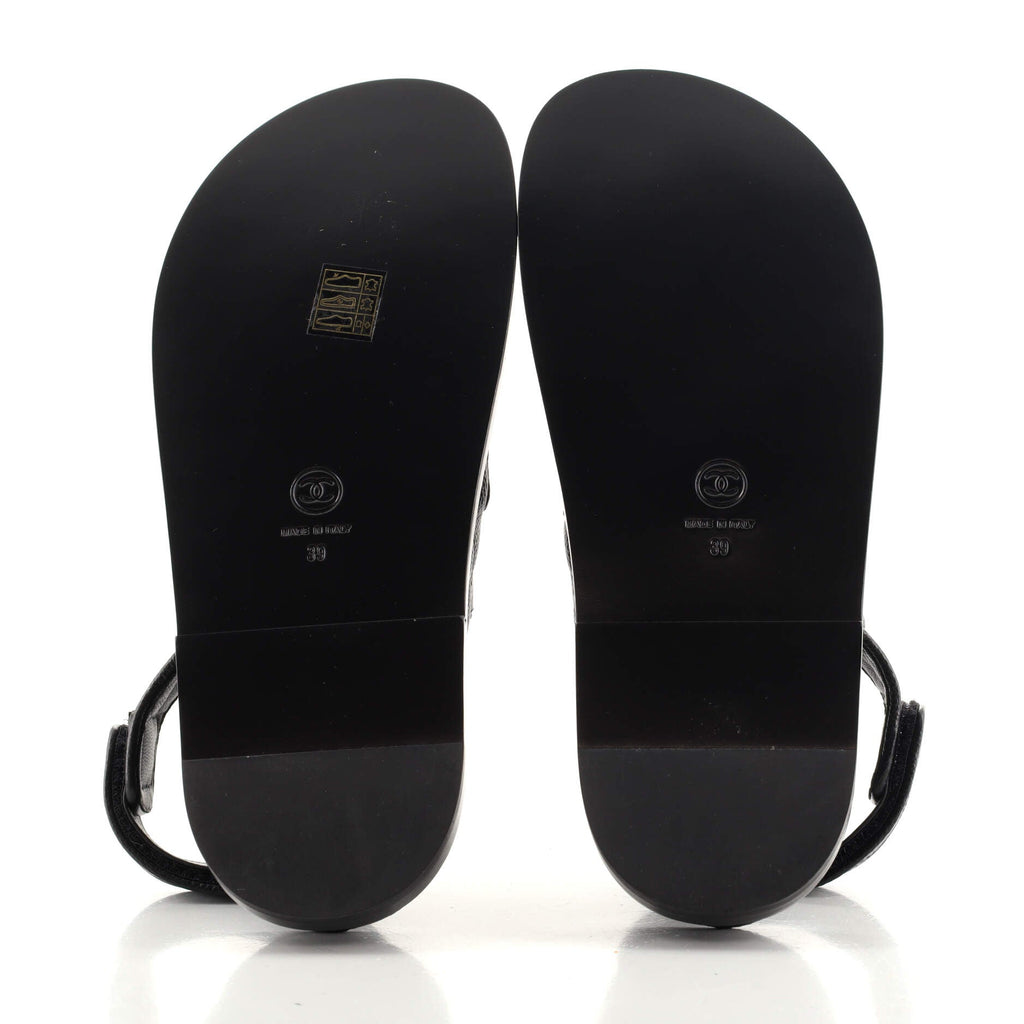 Women's Velcro Dad Sandals Quilted Leather