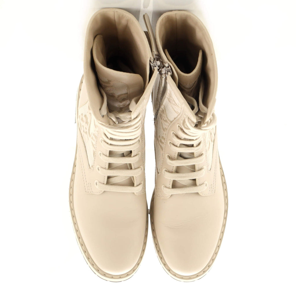 Women's Combat Boots FF Karligraphy Canvas with Leather