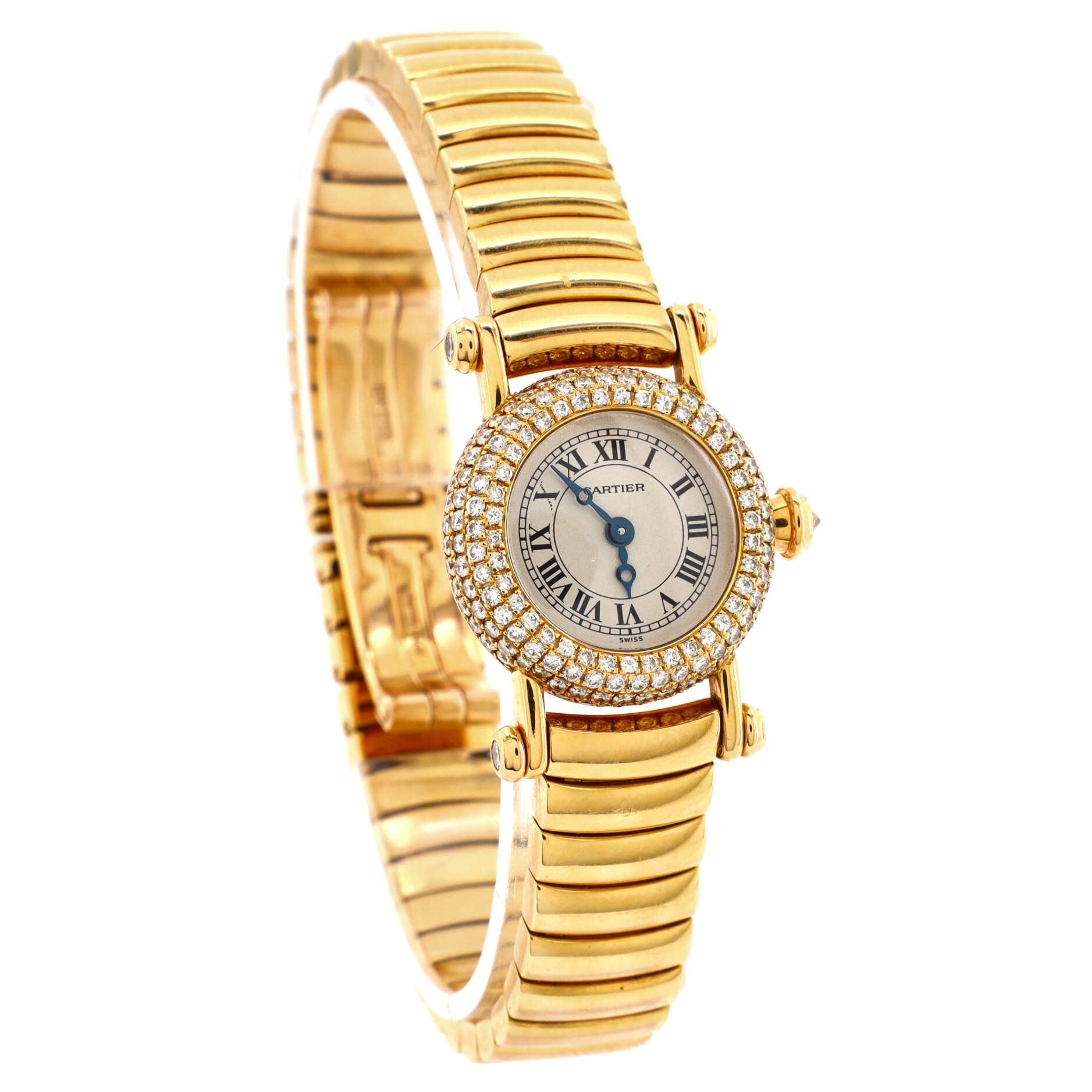Diabolo Quartz Watch Yellow Gold with Diamond Bezel 20