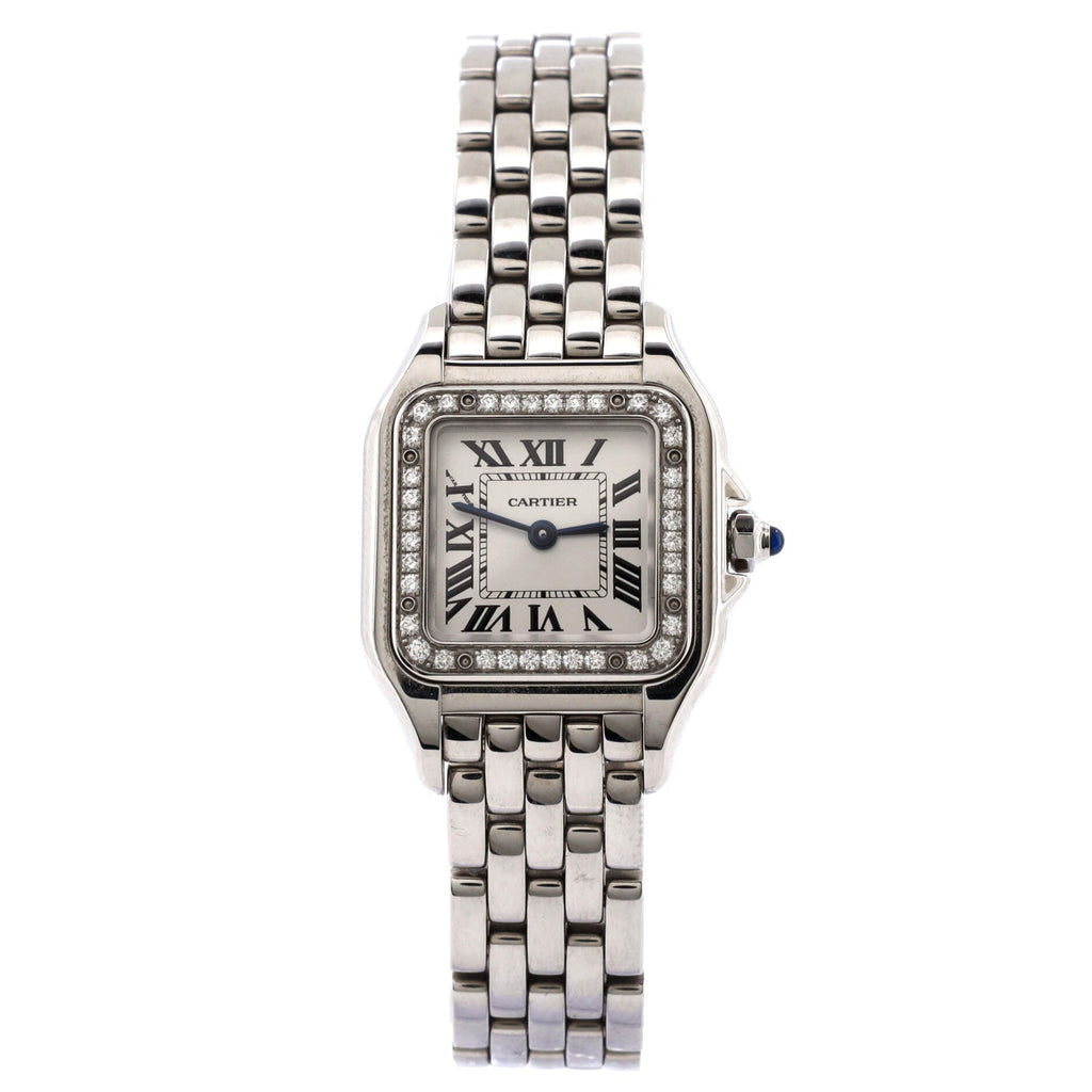 Panthere de Cartier Quartz Watch Stainless Steel with Diamond Bezel 22