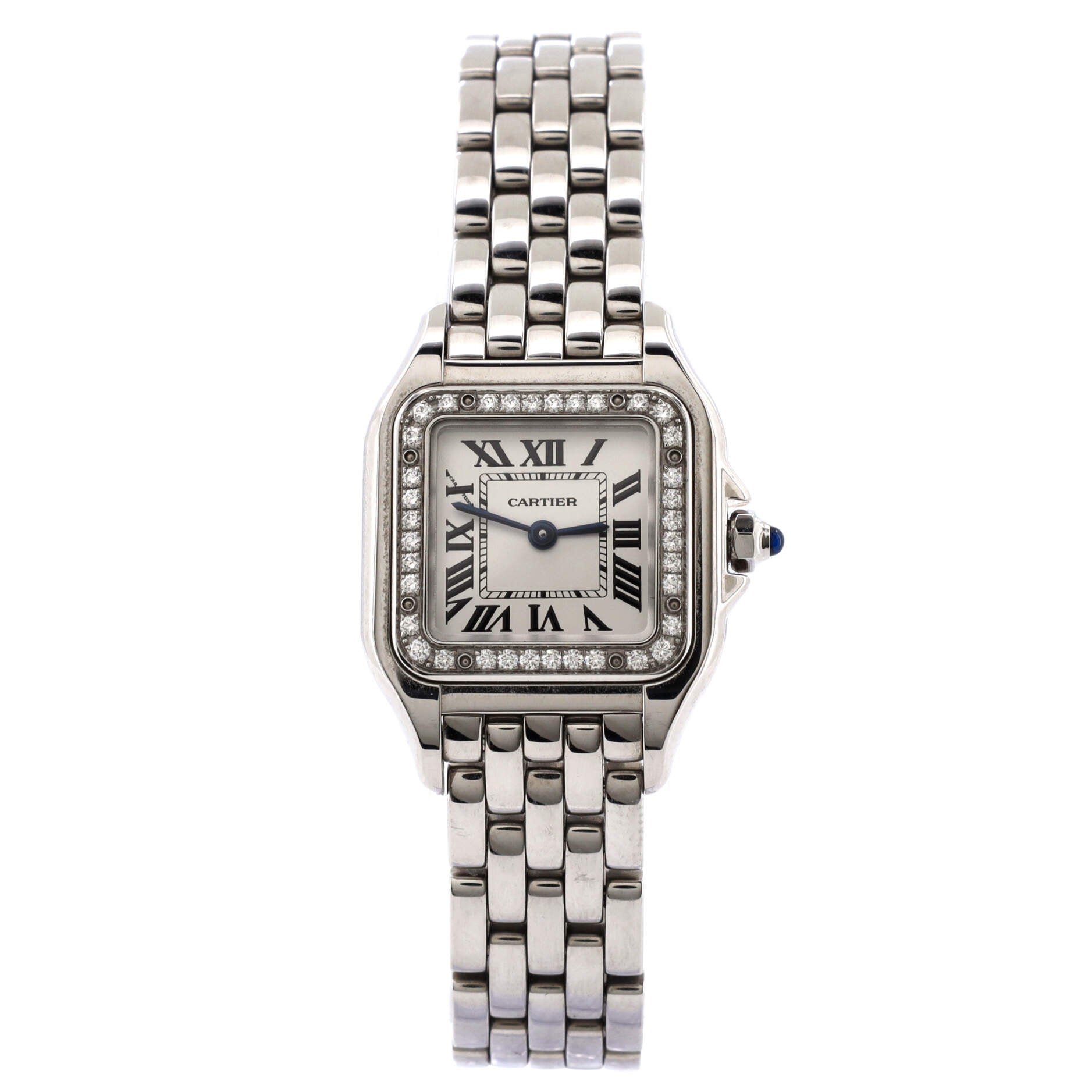 Panthere de Cartier Quartz Watch Stainless Steel with Diamond Bezel 22