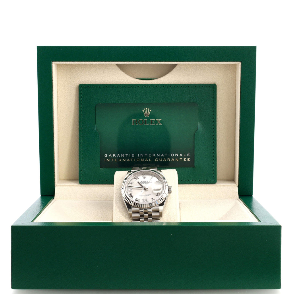 Oyster Perpetual Datejust Automatic Watch Stainless Steel and White Gold with Diamond VI and IX Numerals 36