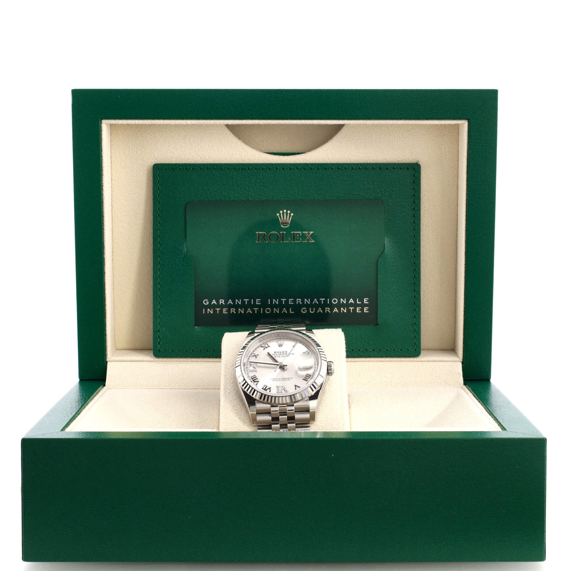 Oyster Perpetual Datejust Automatic Watch Stainless Steel and White Gold with Diamond VI and IX Numerals 36