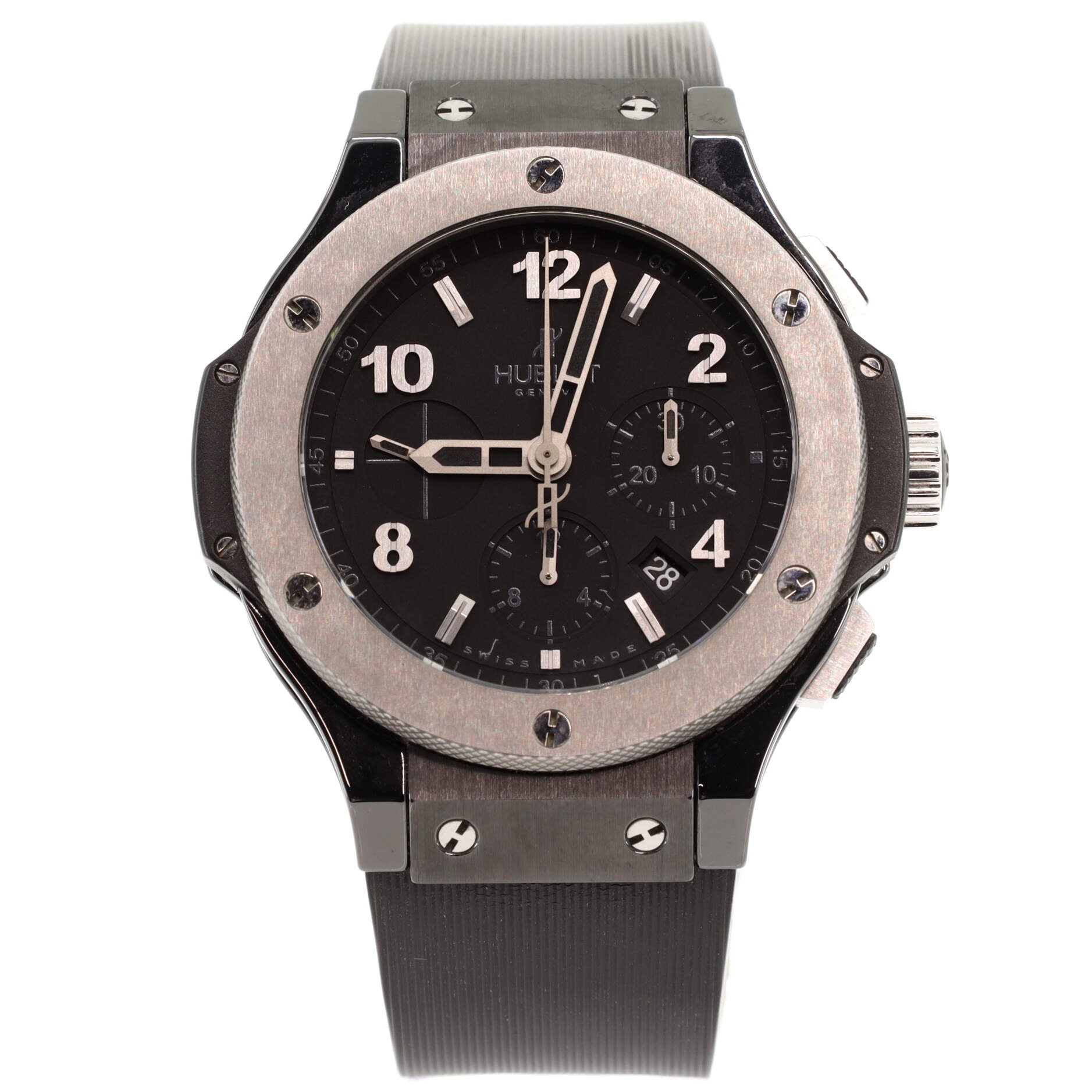 Big Bang Ice Bang Chronograph Automatic Watch Stainless Steel with Ceramic and Rubber 44