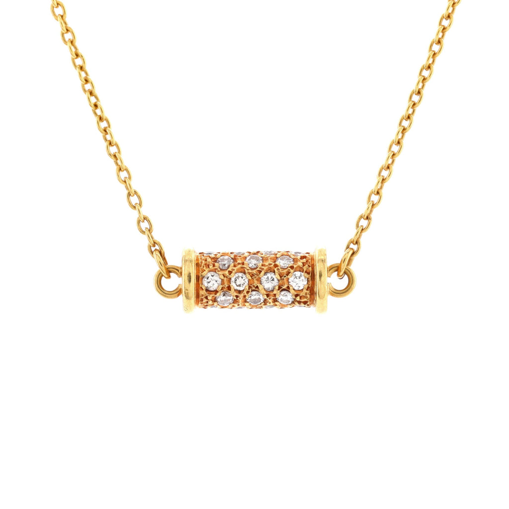 Roller Pendant Necklace 18K Yellow Gold with Diamonds