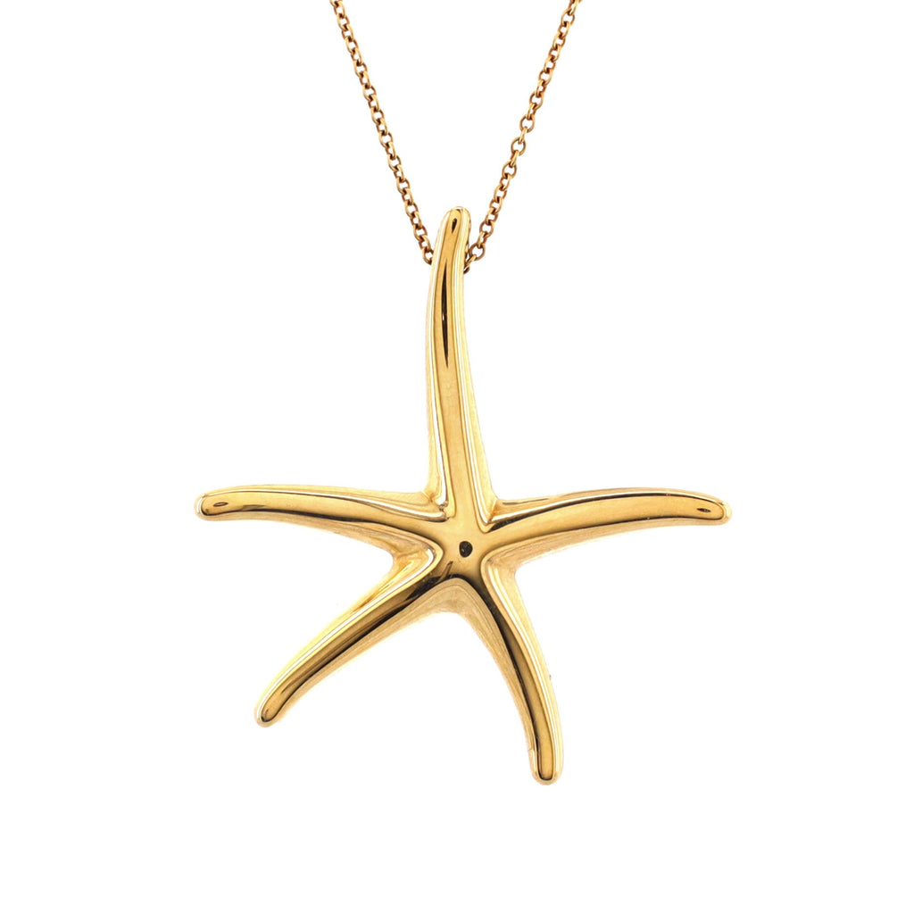 Starfish Pendant Necklace 18K Yellow Gold Large