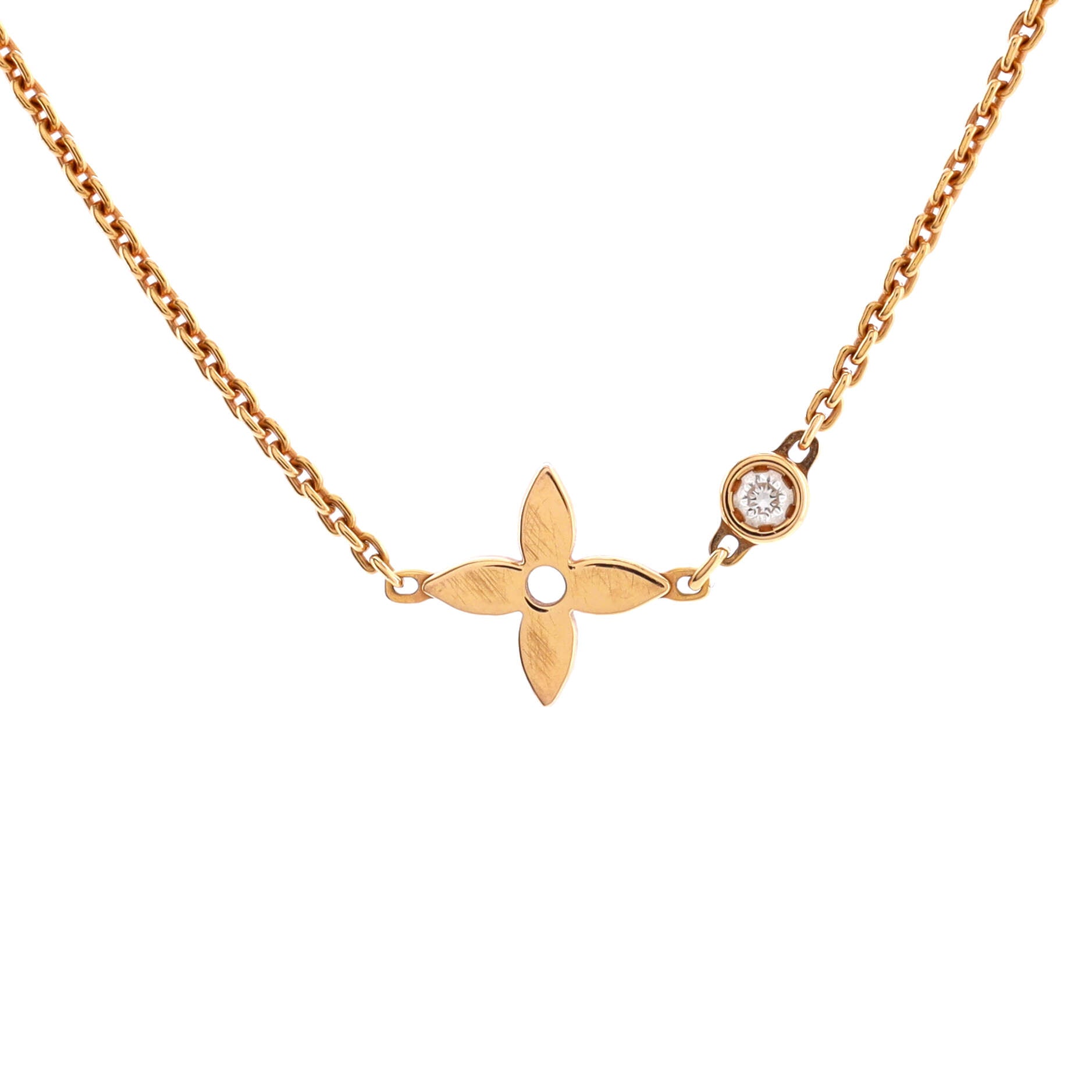 Monogram Idylle Necklace 18K Rose Gold with Diamond
