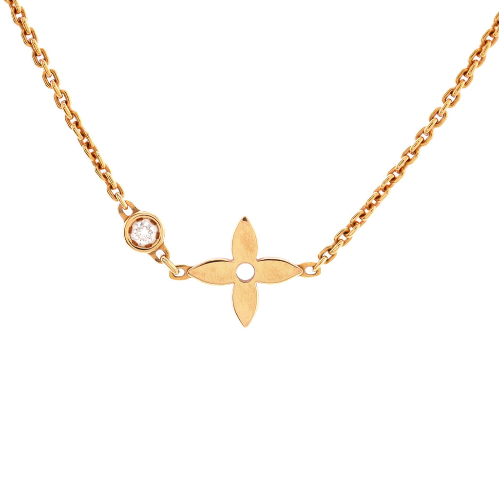 Monogram Idylle Necklace 18K Rose Gold with Diamond