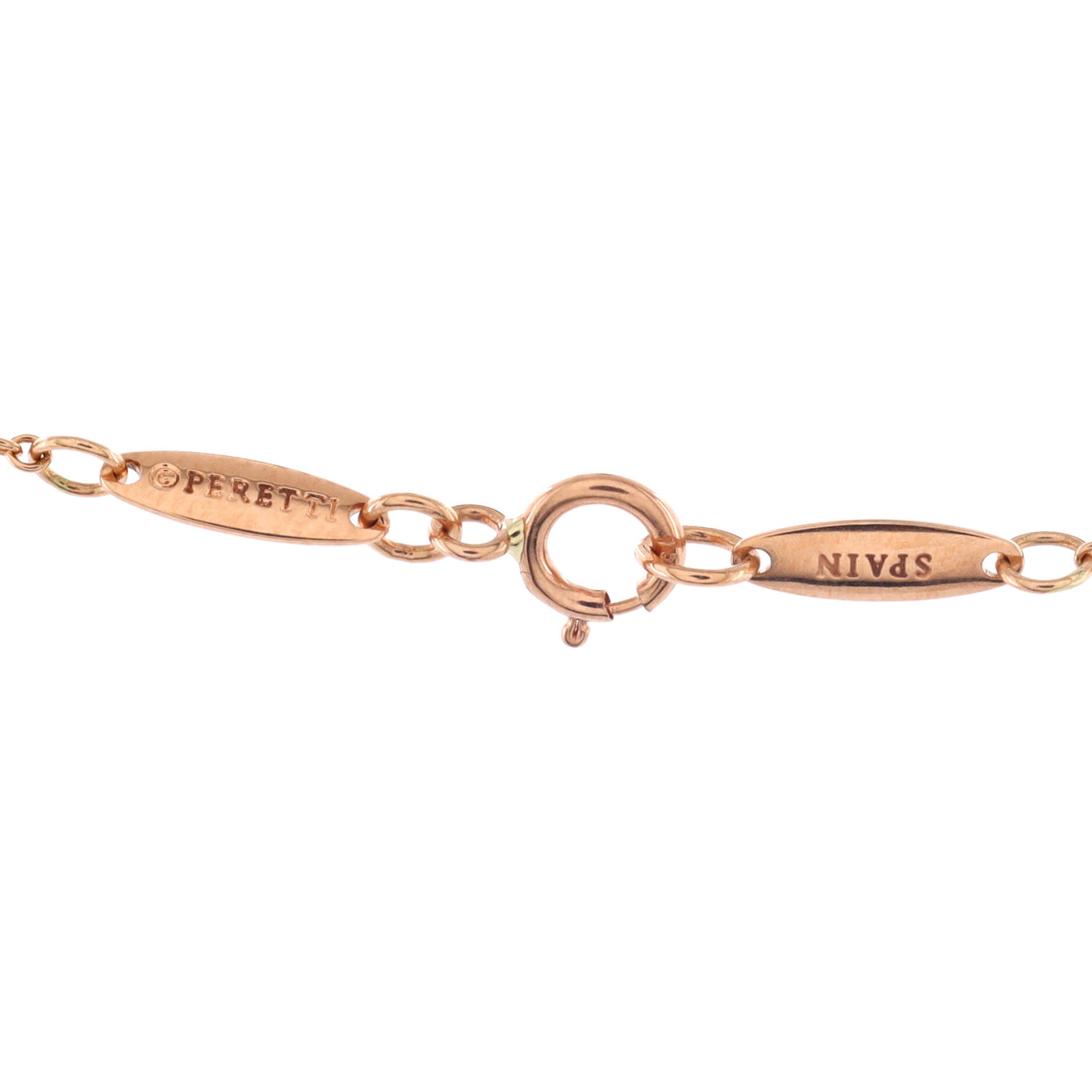Elsa Peretti Open Heart 5 Diamonds Pendant Necklace 18K Rose Gold with Diamonds