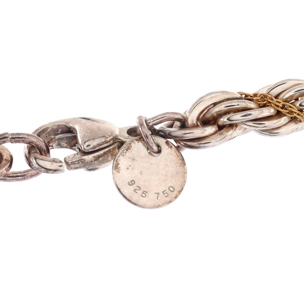 Twisted Rope Necklace Sterling Silver and 18K Yellow Gold