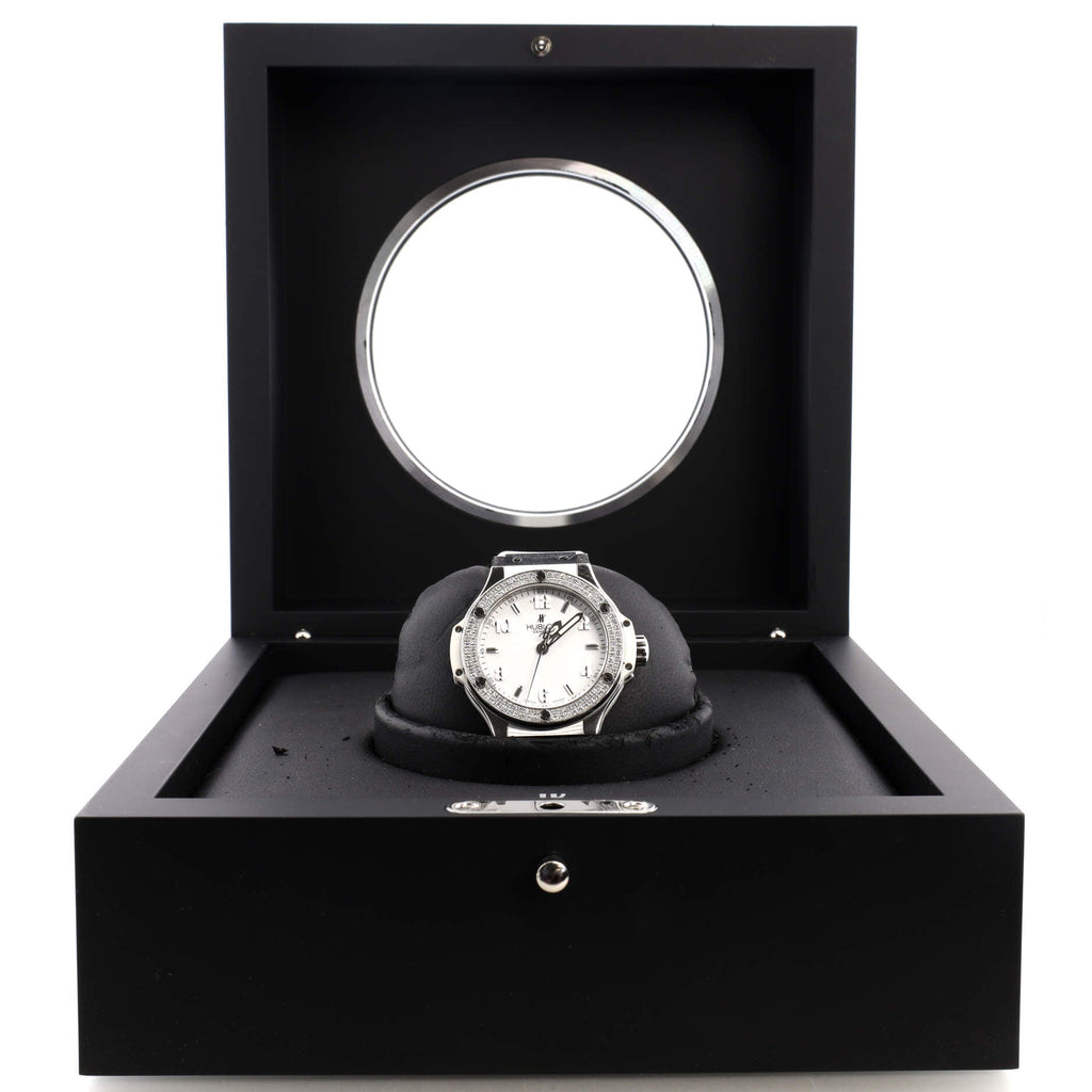 Big Bang Quartz Watch Stainless Steel and Rubber with Diamond Bezel 38