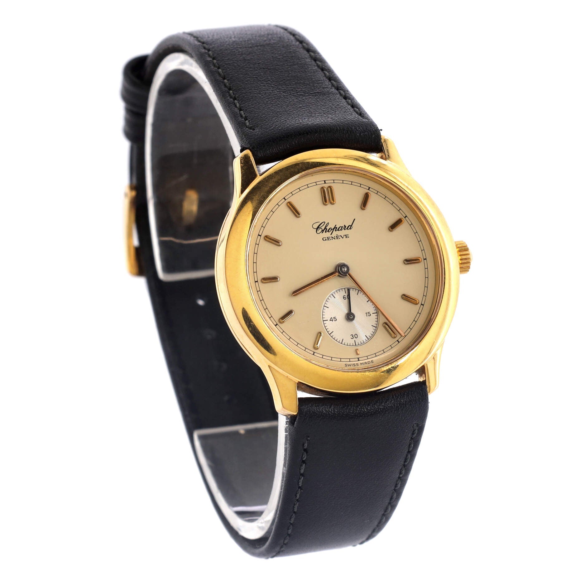 Classique Round Manual Watch Rose Gold and Leather 33