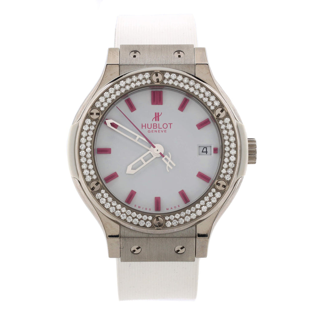 Big Bang Quartz Watch Stainless Steel and Rubber with Diamond Bezel 38