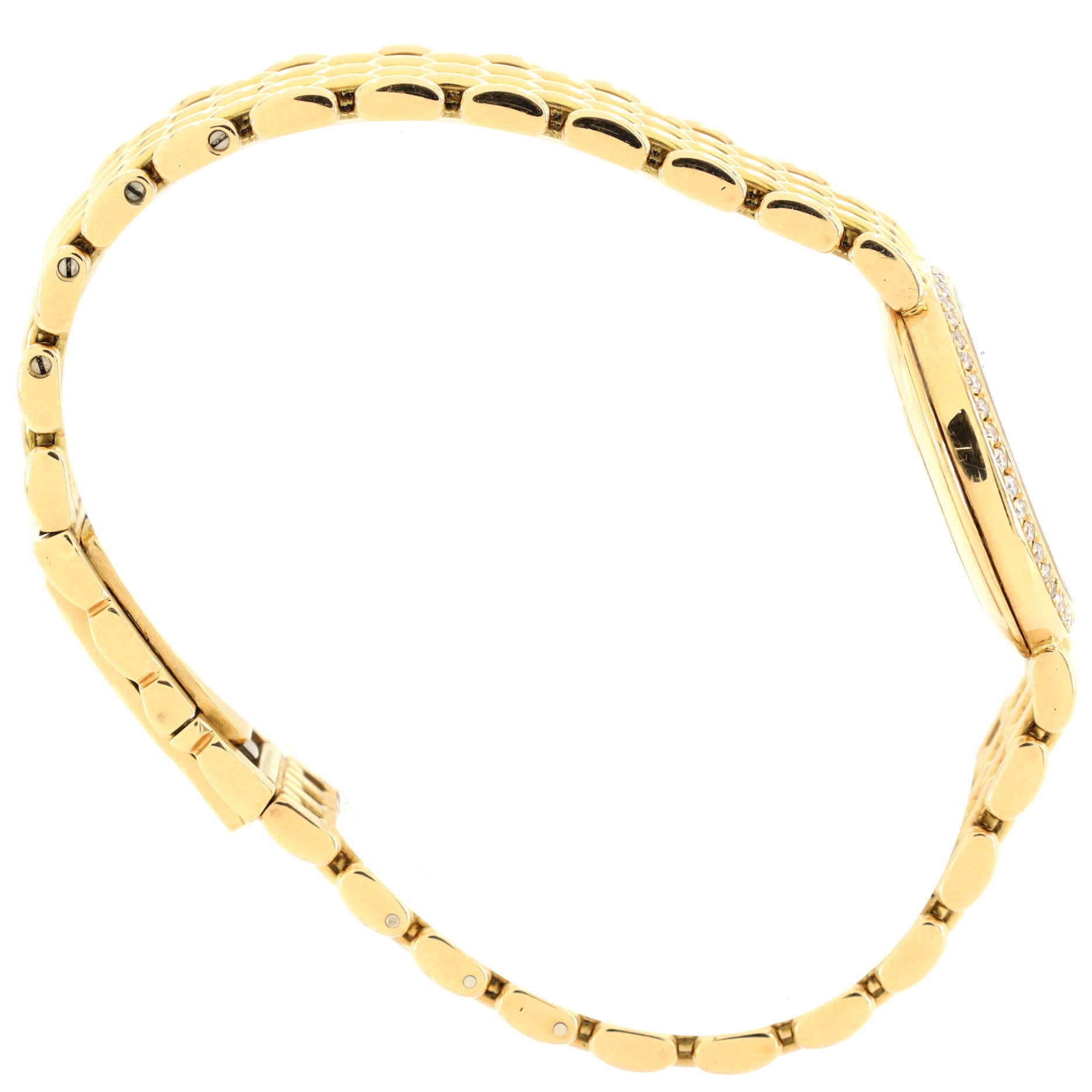 Classic Round Quartz Watch Yellow Gold with Diamond Bezel 21