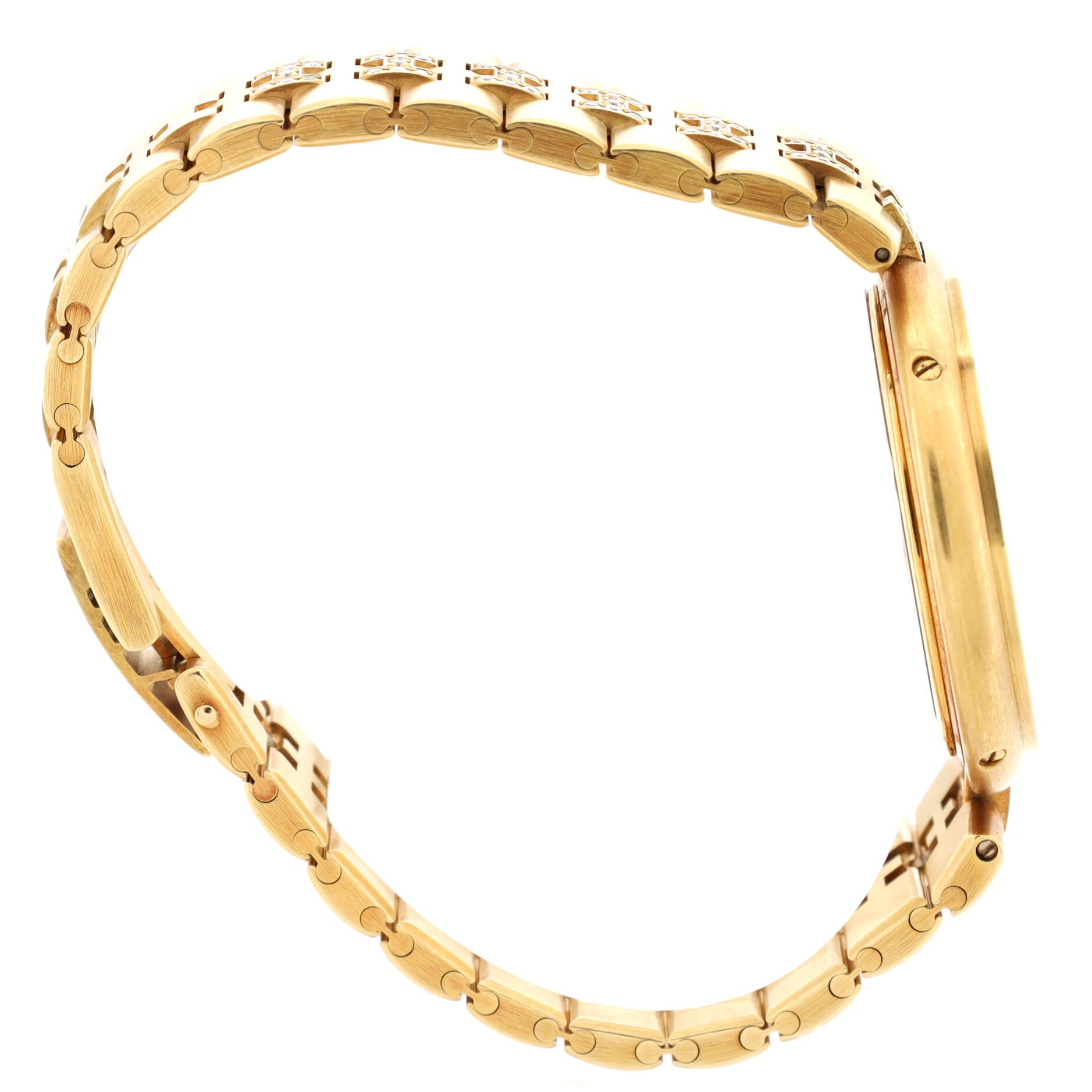 Profile Quartz Watch Yellow Gold with Diamond Bezel and Bracelet 33