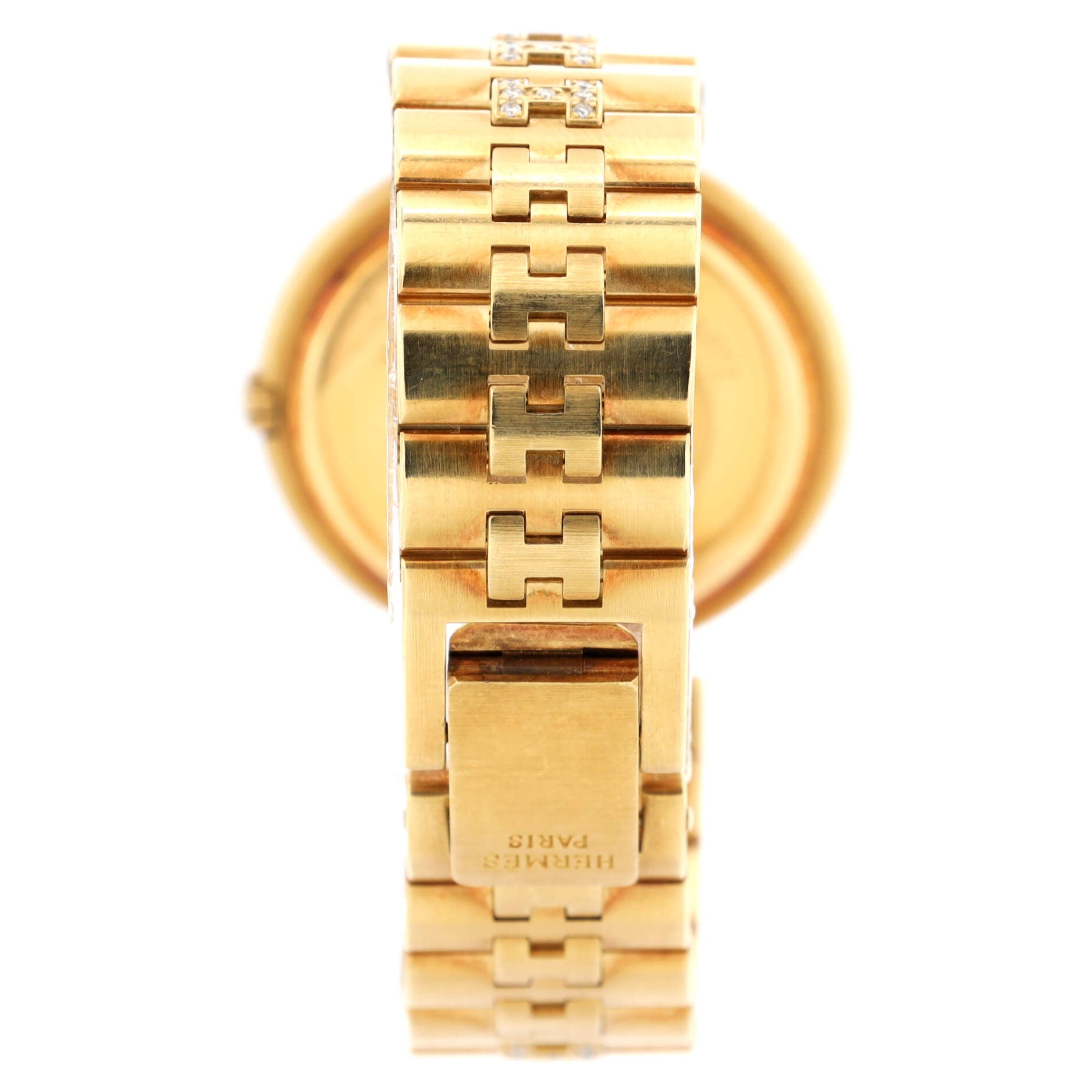 Profile Quartz Watch Yellow Gold with Diamond Bezel and Bracelet 33
