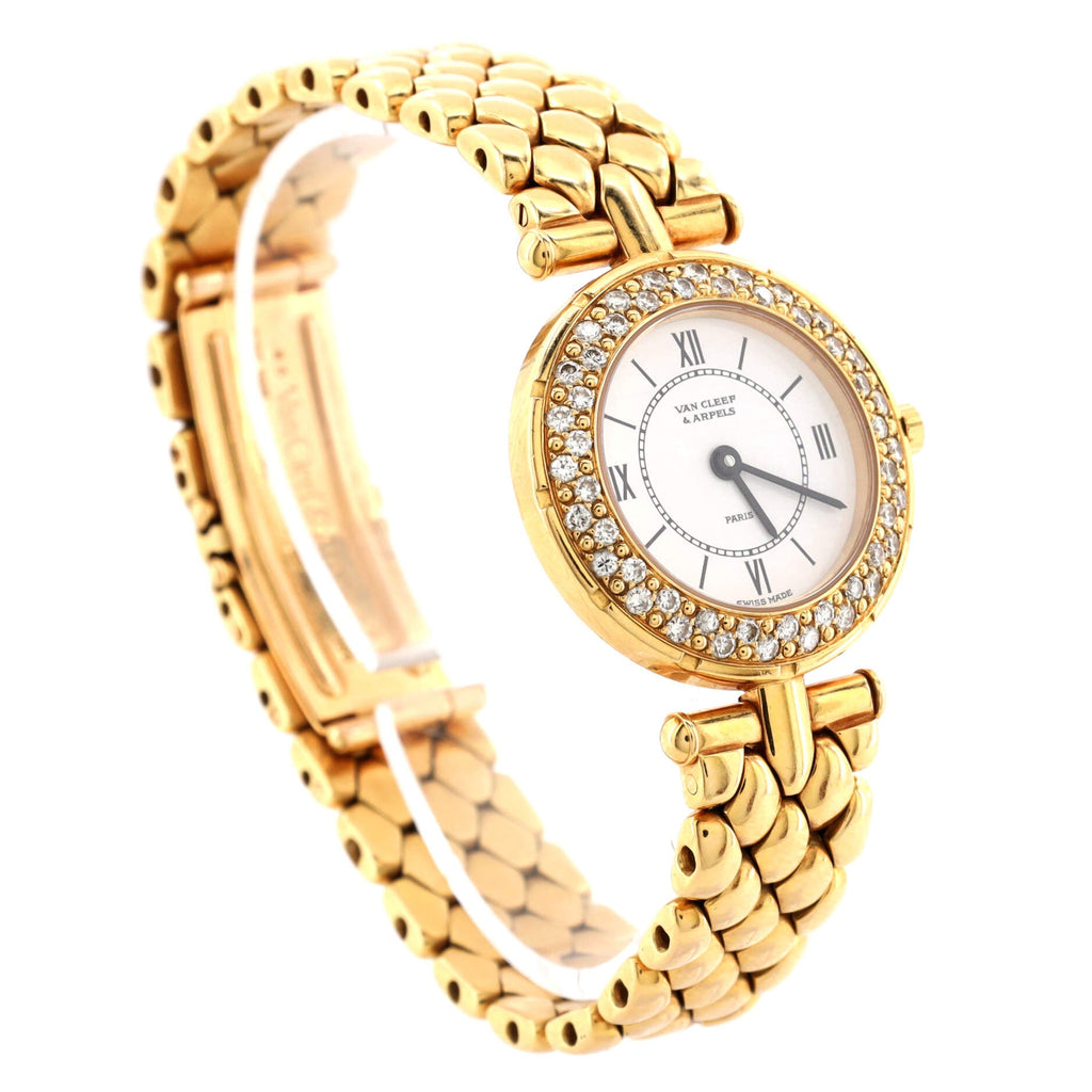 Classique Quartz Watch Yellow Gold with Diamond Bezel 24