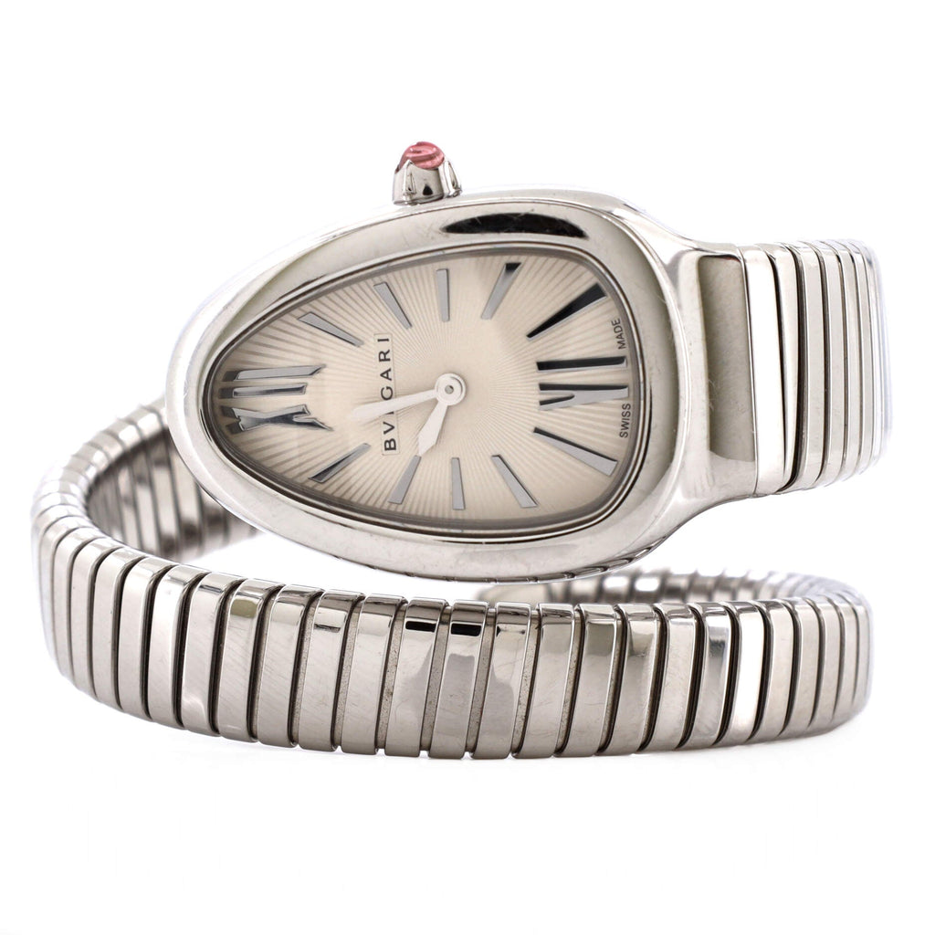 Serpenti Tubogas Single Spiral Quartz Watch Stainless Steel 23