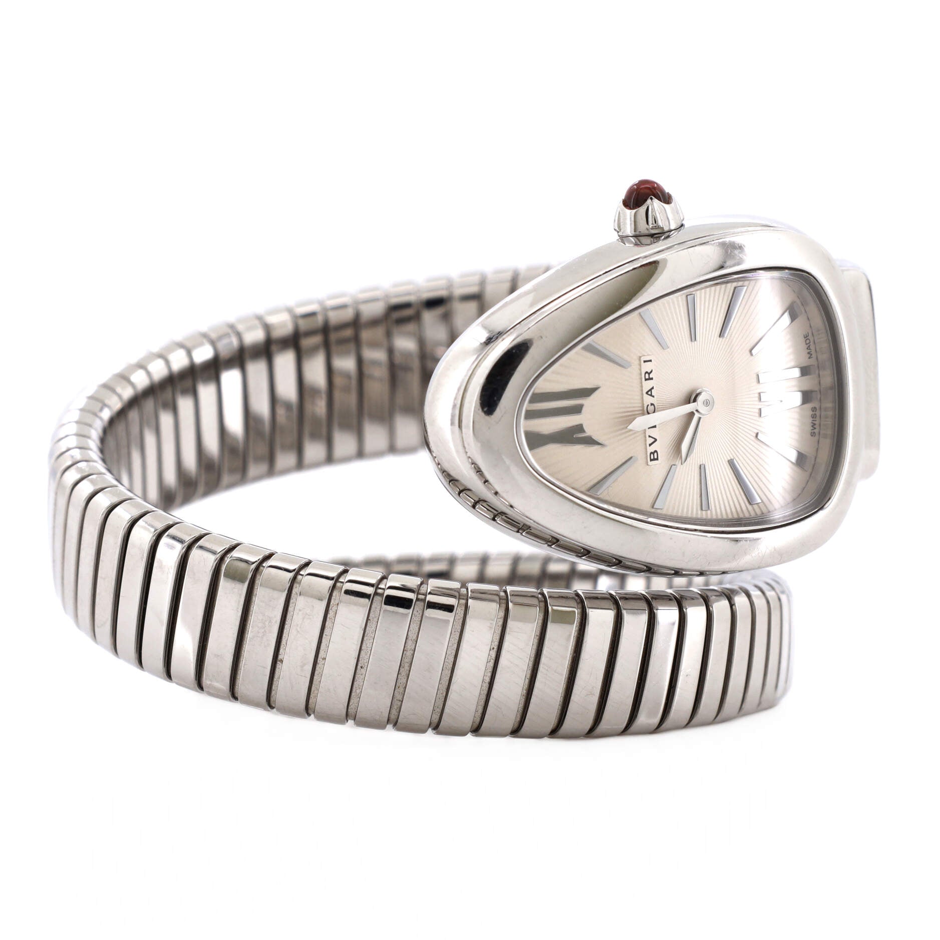 Serpenti Tubogas Single Spiral Quartz Watch Stainless Steel 23
