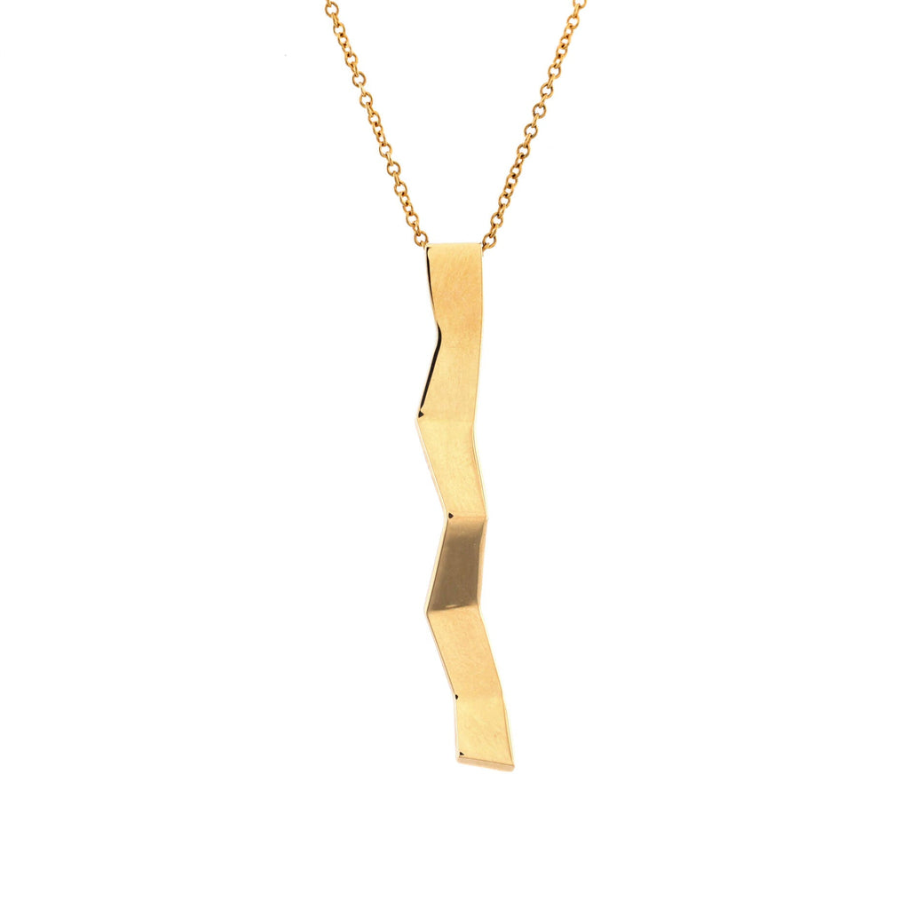 Vertical Bar Pendant Necklace 18K Yellow Gold